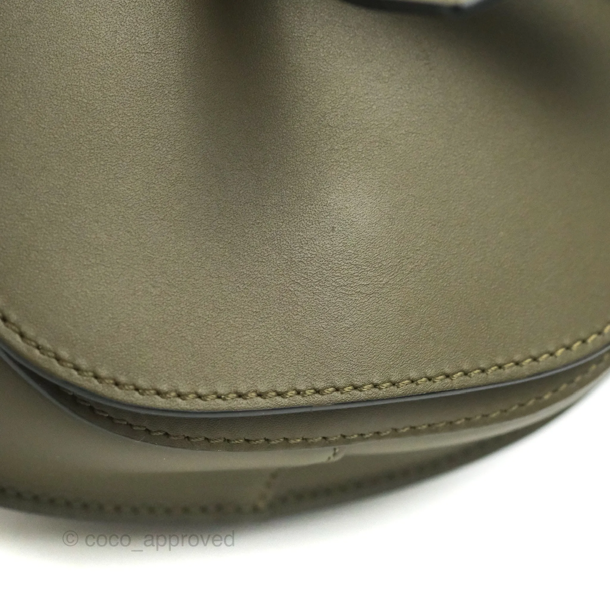 Loewe Mini Gate Bag in Soft Calfskin & Jacquard Strap Autumn Green