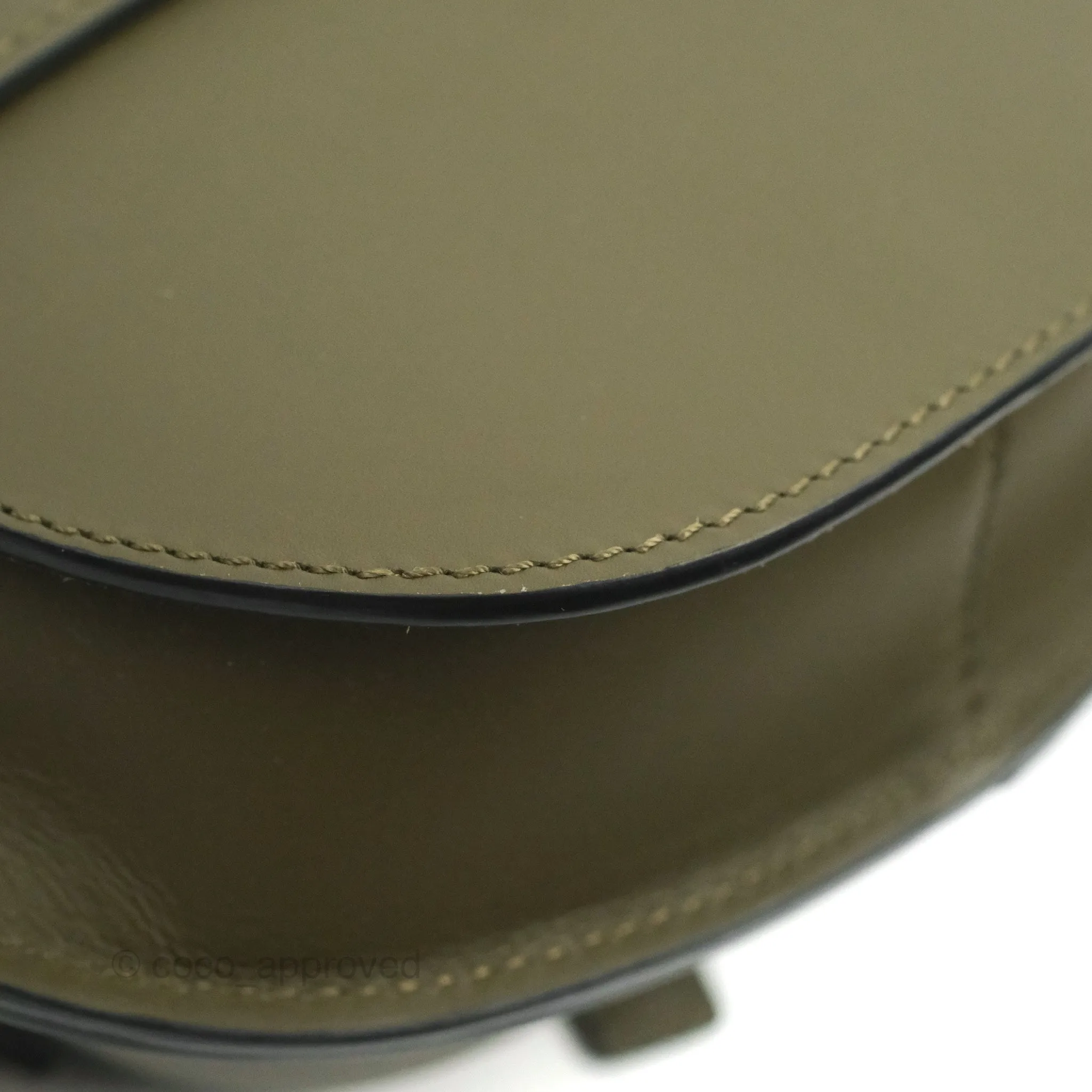 Loewe Mini Gate Bag in Soft Calfskin & Jacquard Strap Autumn Green