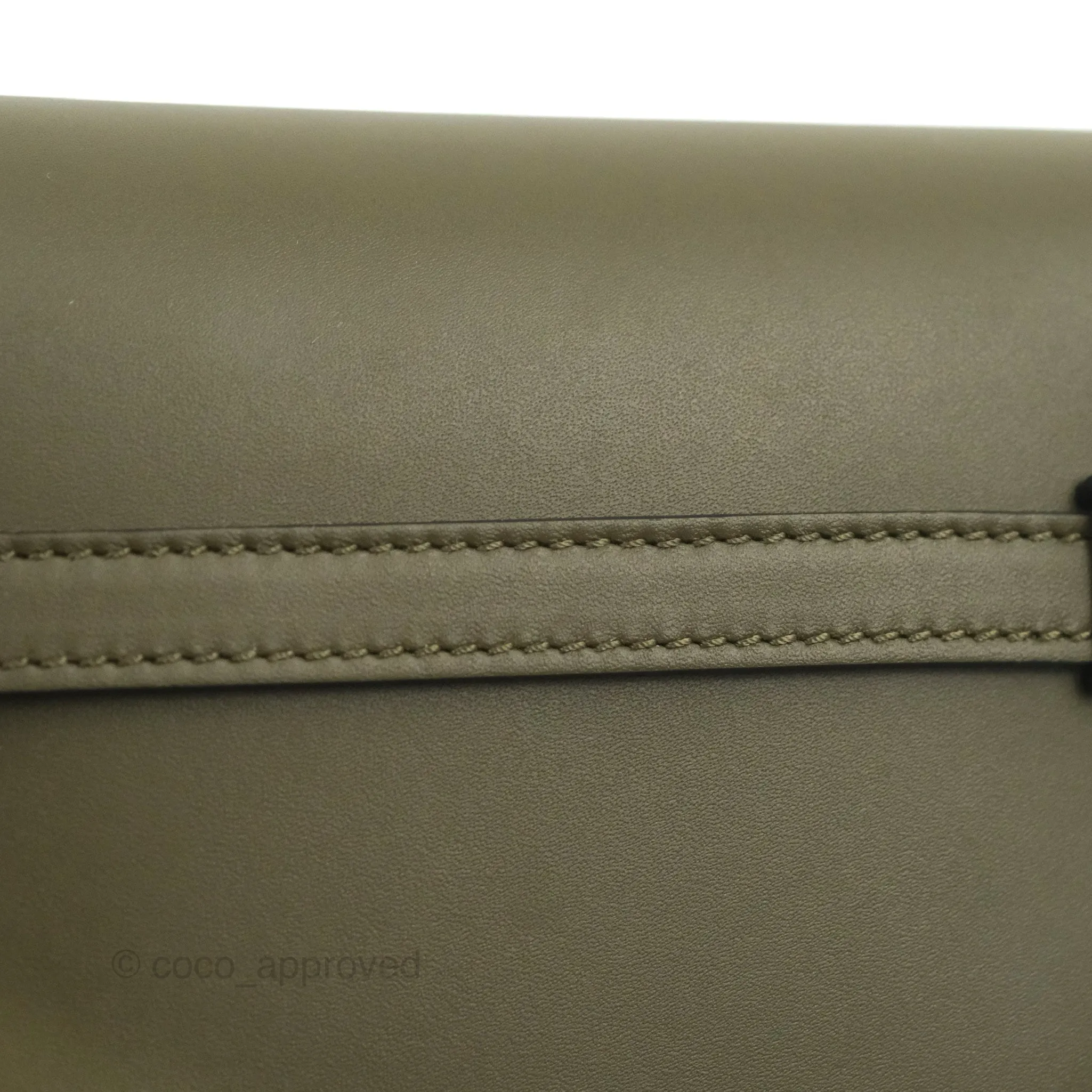 Loewe Mini Gate Bag in Soft Calfskin & Jacquard Strap Autumn Green