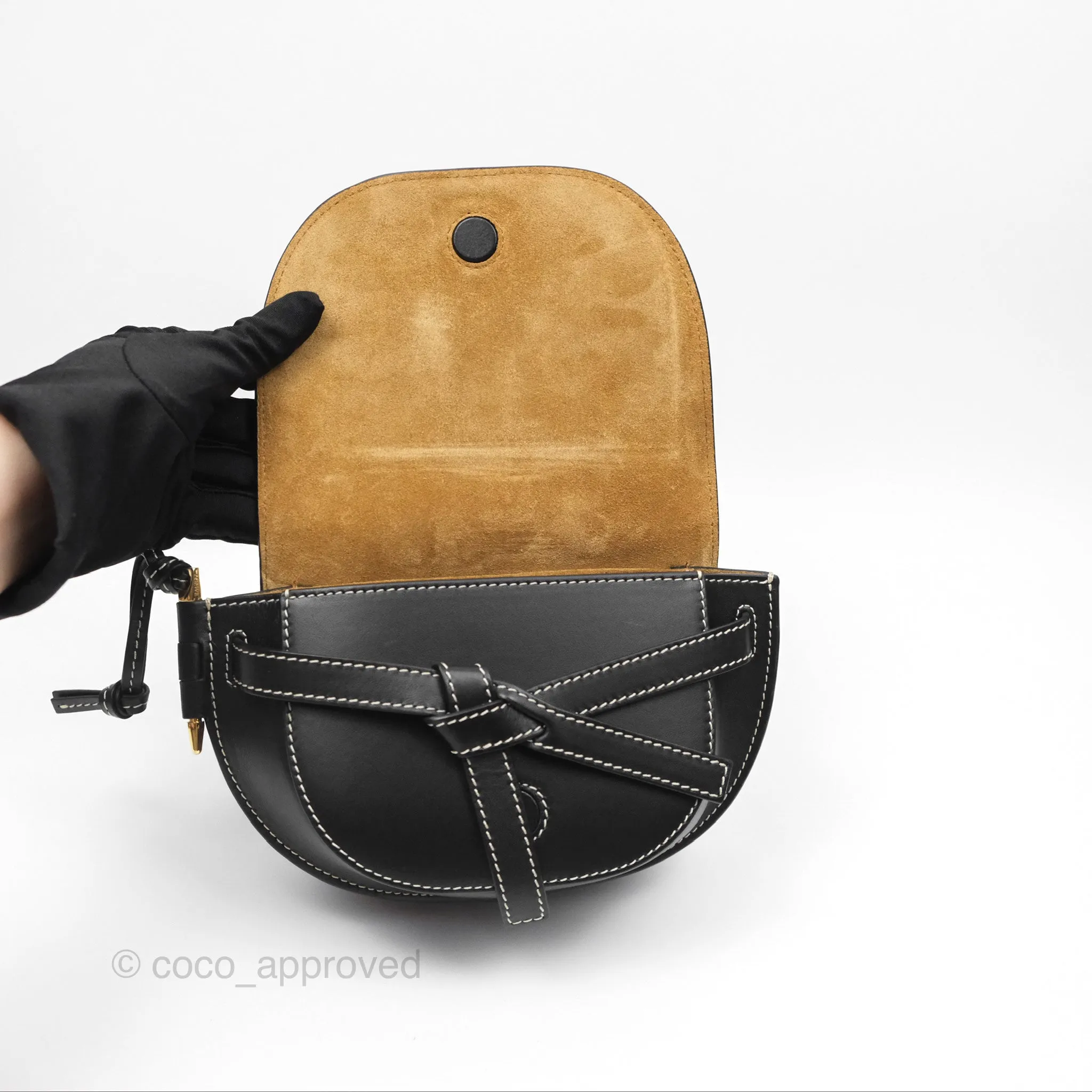 Loewe Mini Gate Belt Bag in Soft Calfskin Black