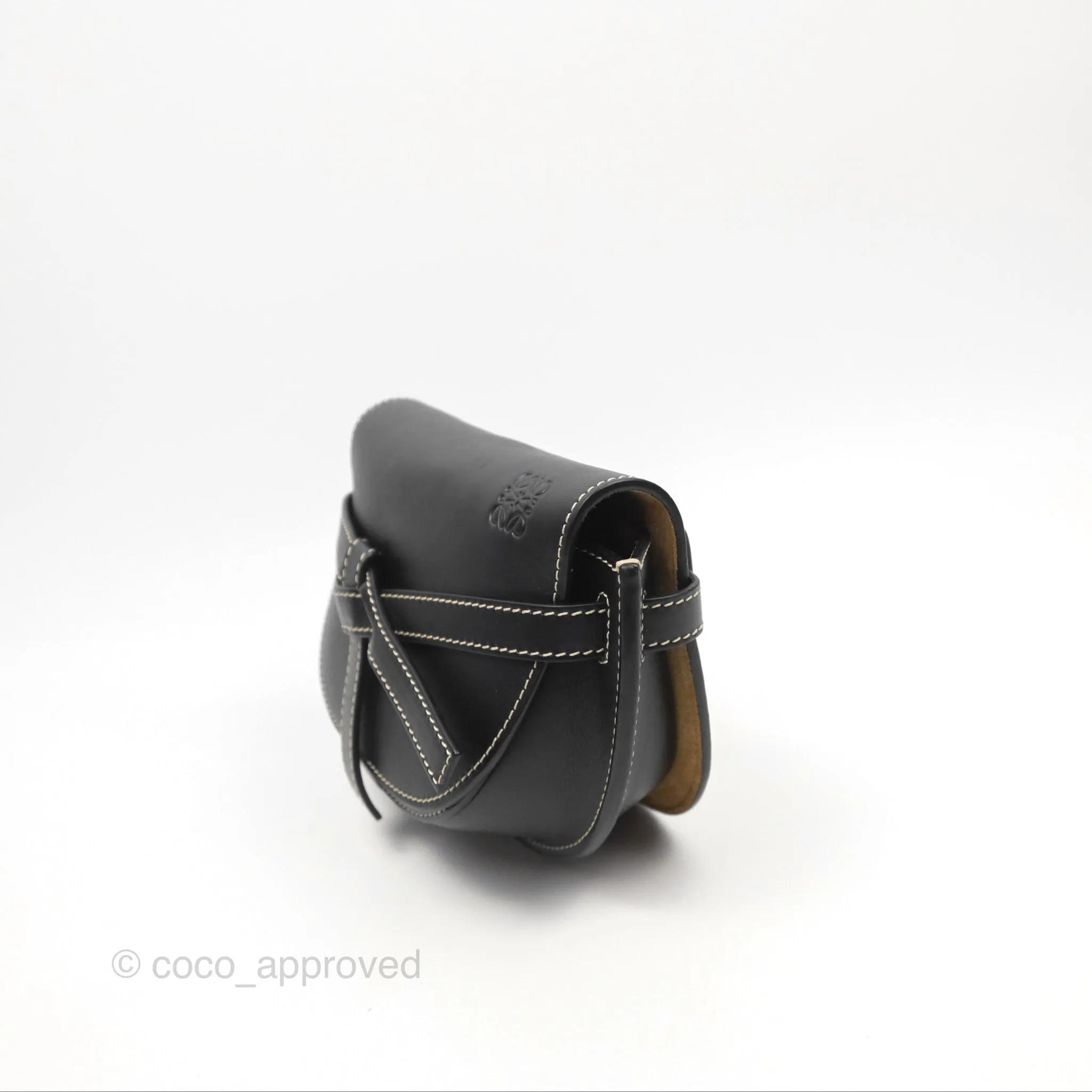 Loewe Mini Gate Belt Bag in Soft Calfskin Black