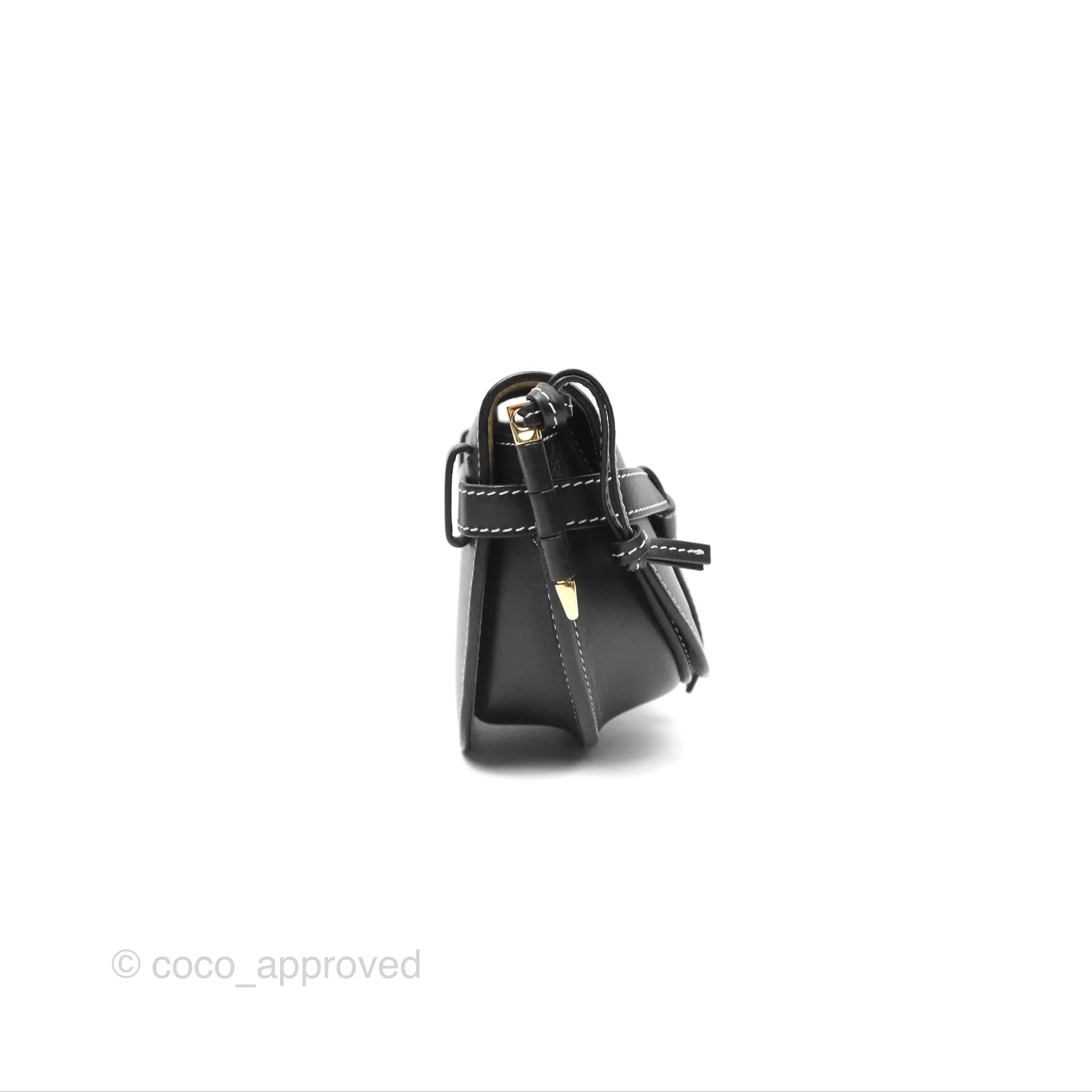 Loewe Mini Gate Belt Bag in Soft Calfskin Black
