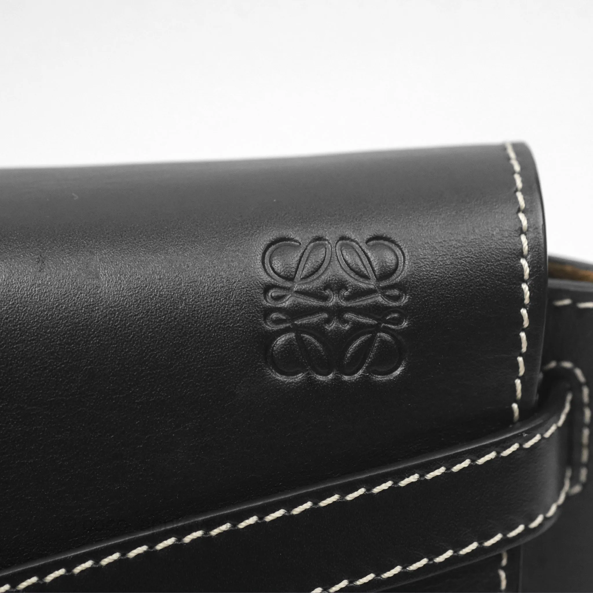 Loewe Mini Gate Belt Bag in Soft Calfskin Black