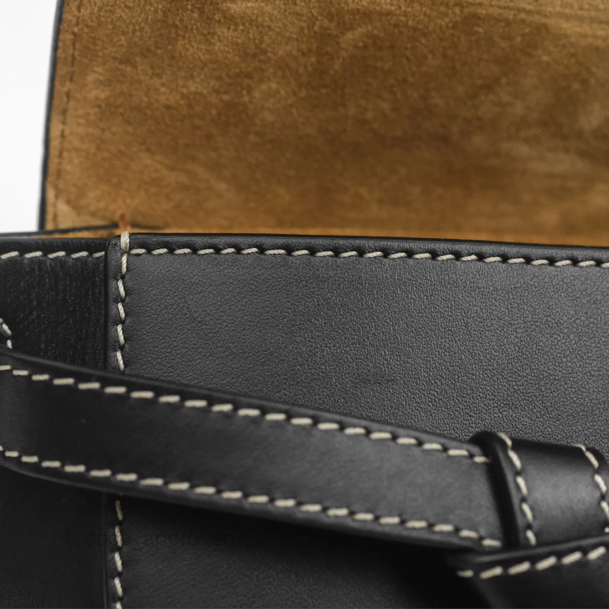 Loewe Mini Gate Belt Bag in Soft Calfskin Black