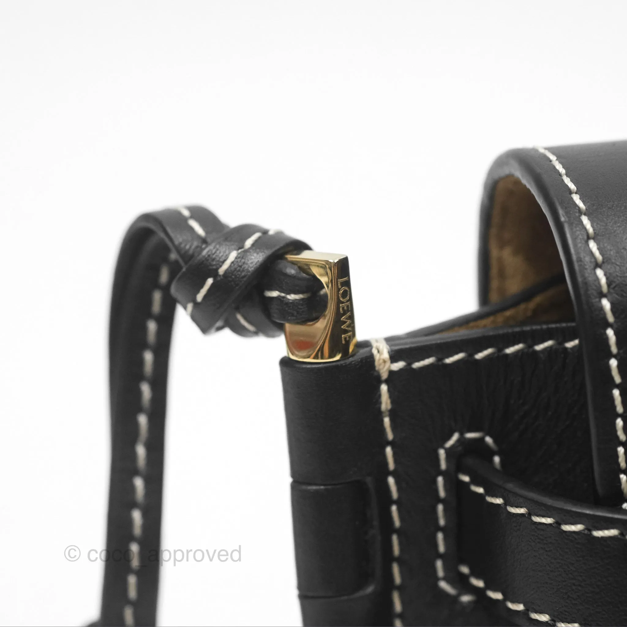 Loewe Mini Gate Belt Bag in Soft Calfskin Black