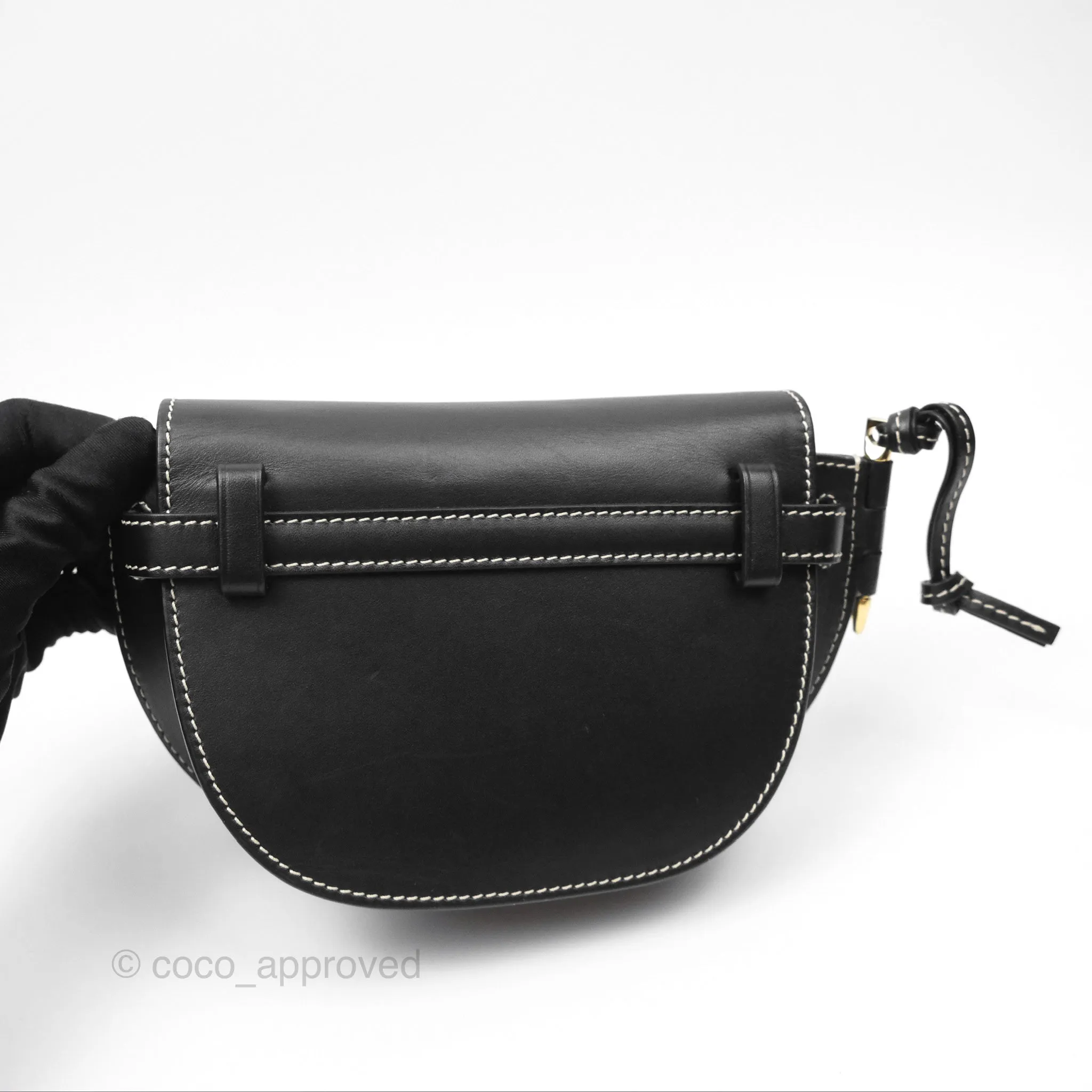 Loewe Mini Gate Belt Bag in Soft Calfskin Black