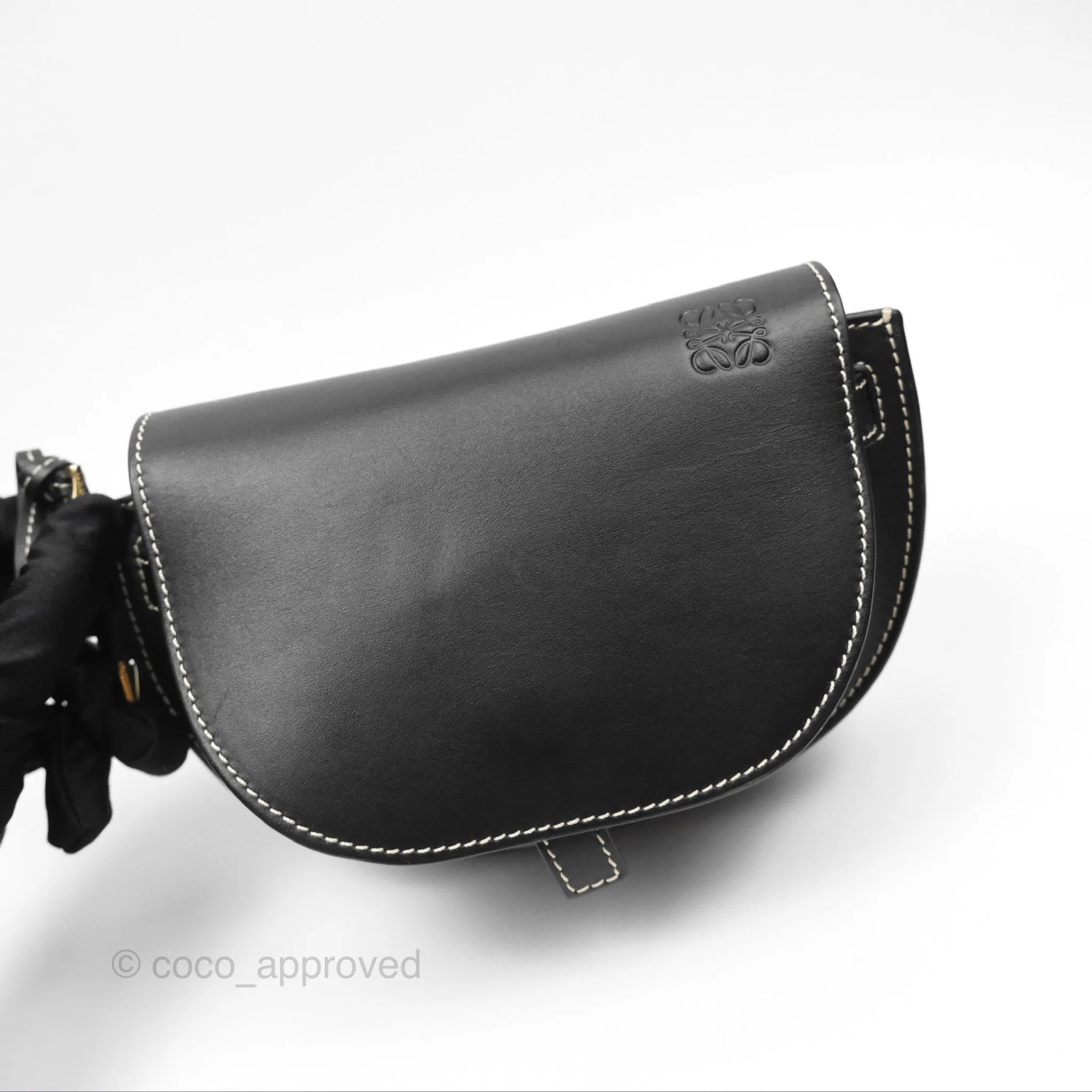 Loewe Mini Gate Belt Bag in Soft Calfskin Black