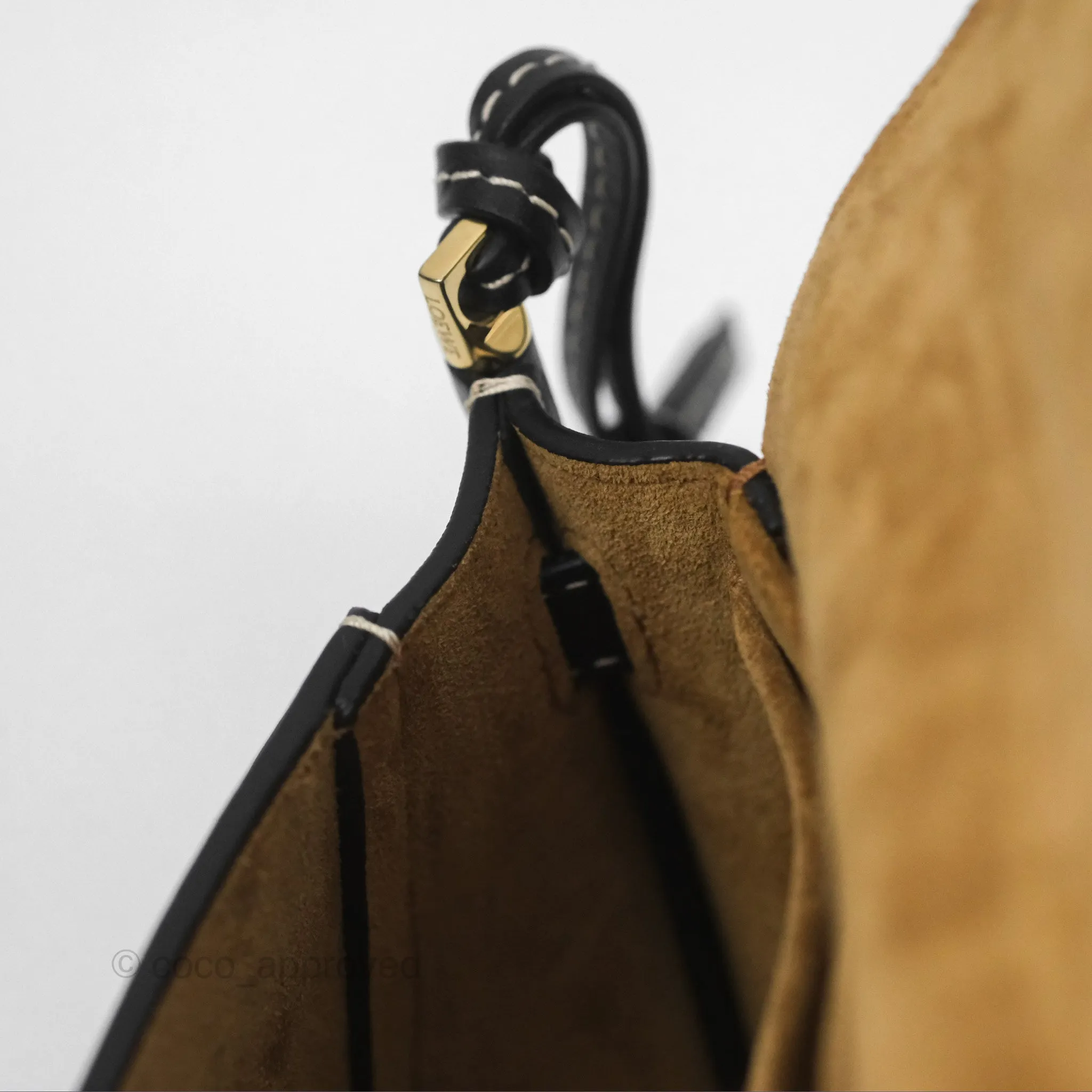Loewe Mini Gate Belt Bag in Soft Calfskin Black