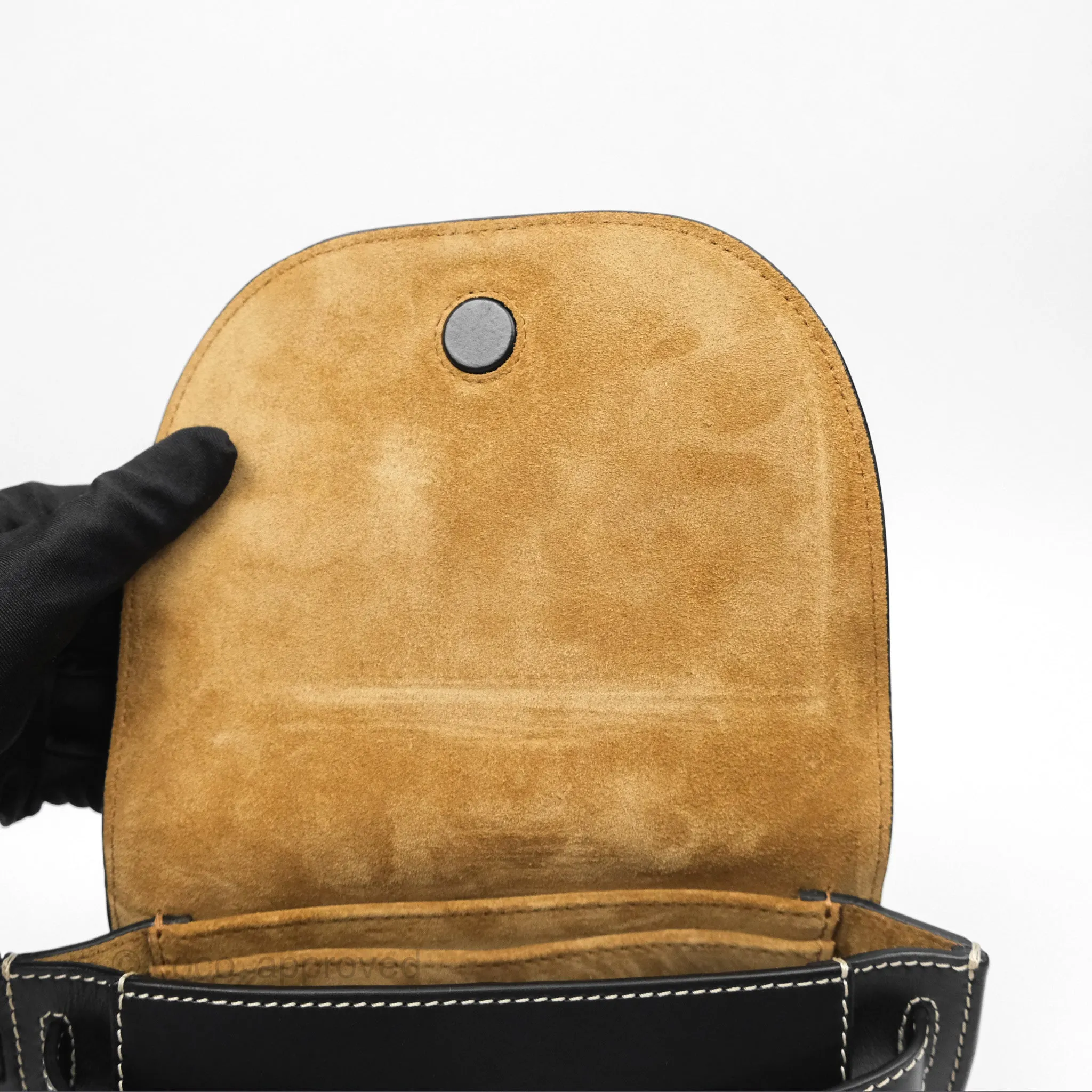 Loewe Mini Gate Belt Bag in Soft Calfskin Black