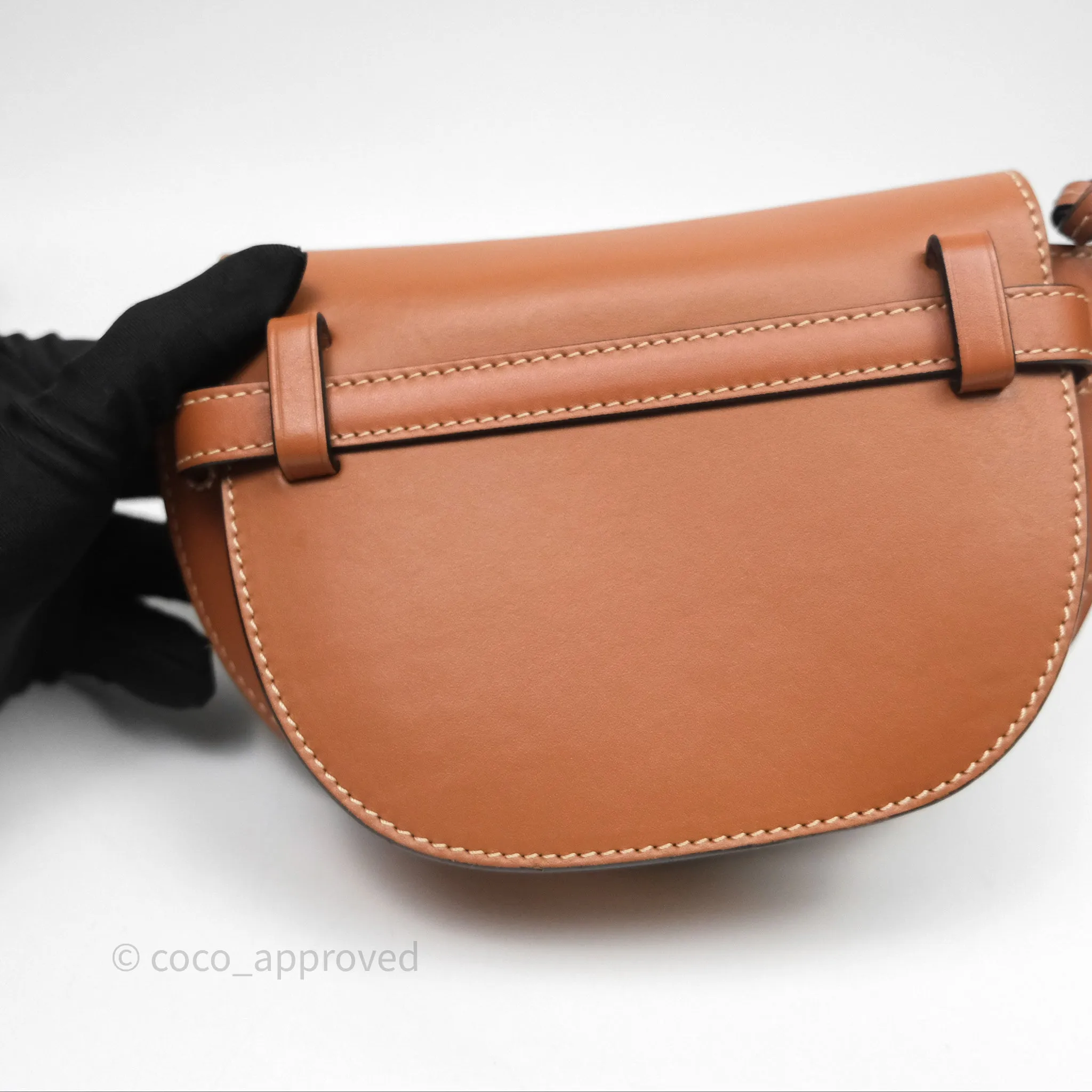 Loewe Mini Gate Belt Bag in Soft Calfskin Brown