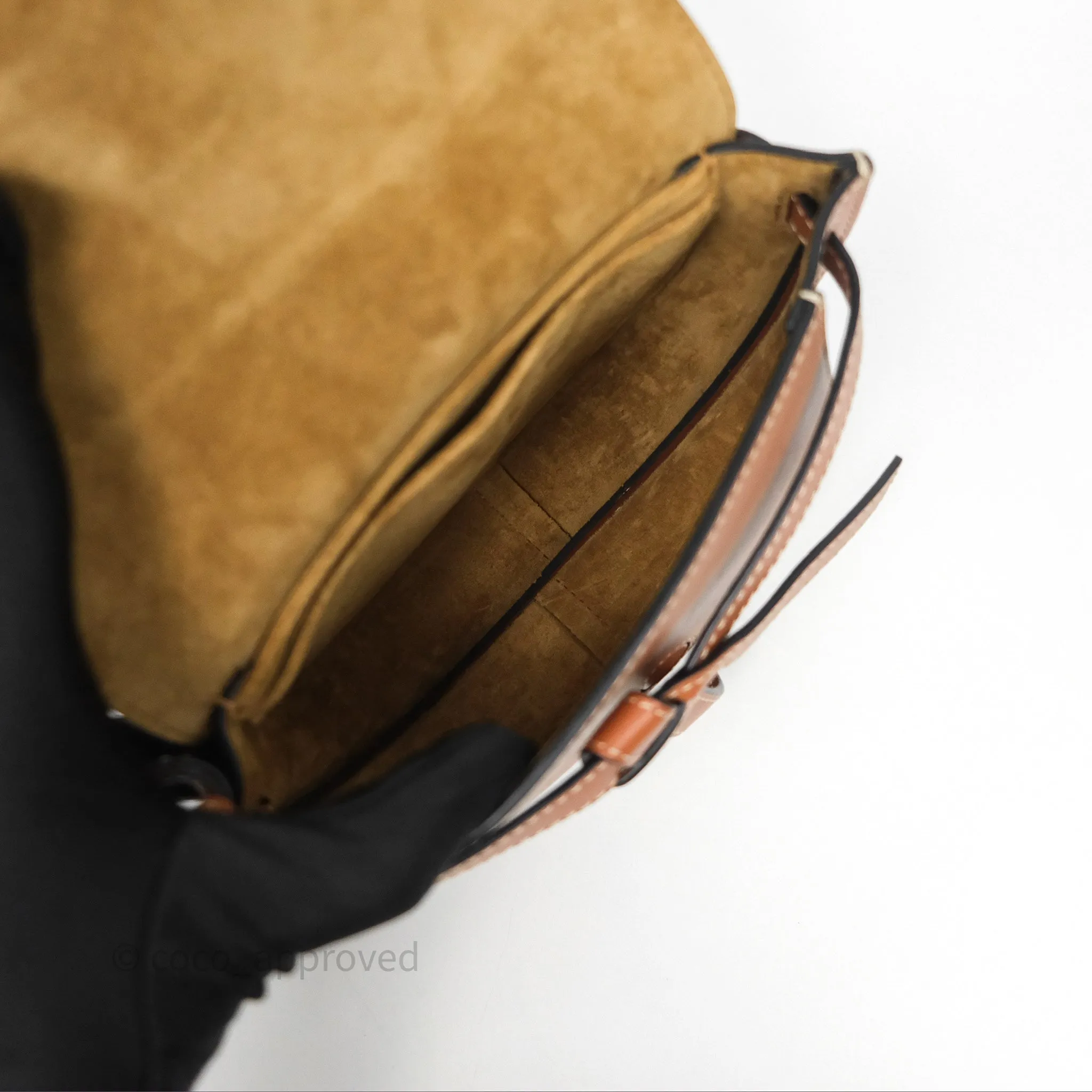 Loewe Mini Gate Belt Bag in Soft Calfskin Brown