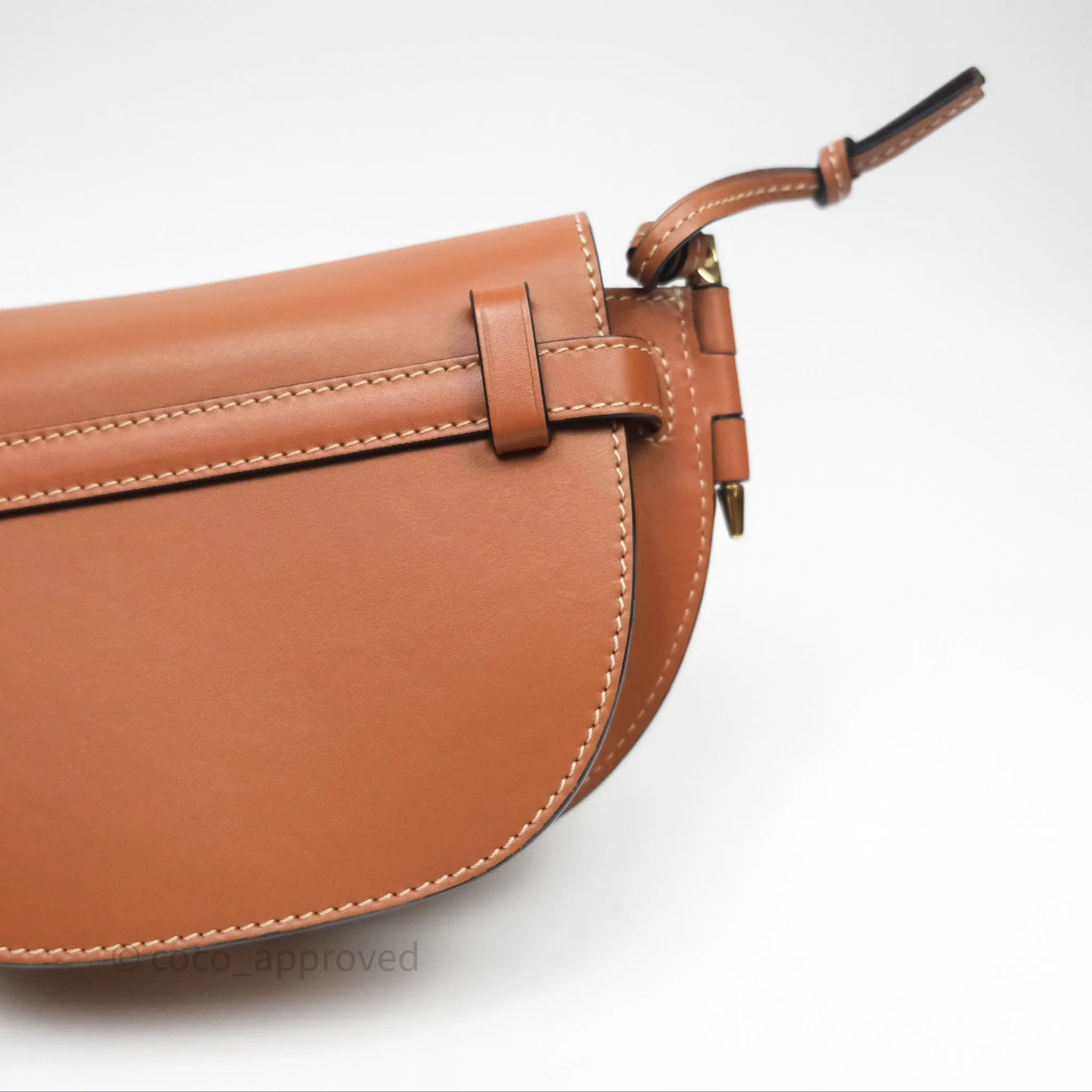 Loewe Mini Gate Belt Bag in Soft Calfskin Brown