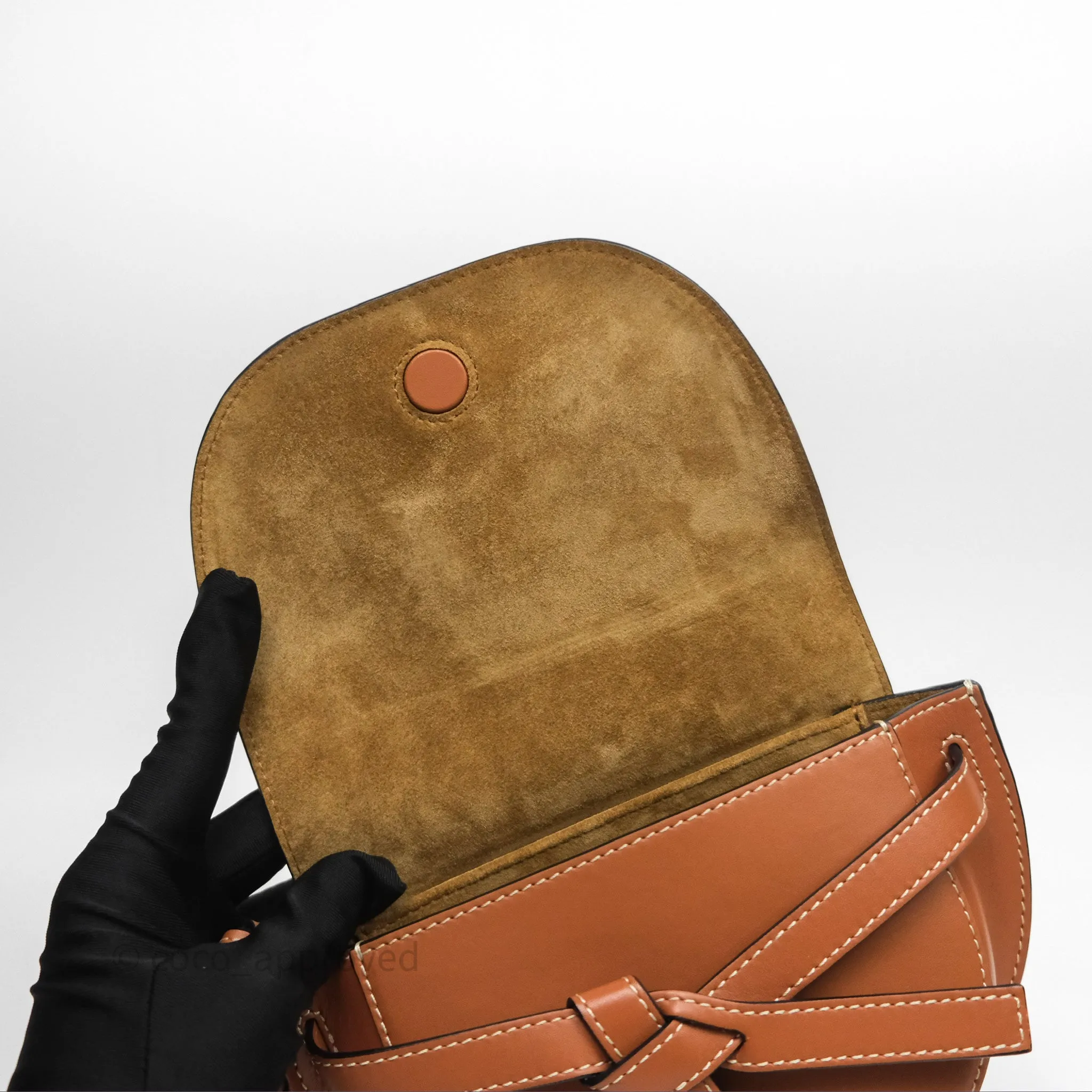 Loewe Mini Gate Belt Bag in Soft Calfskin Brown