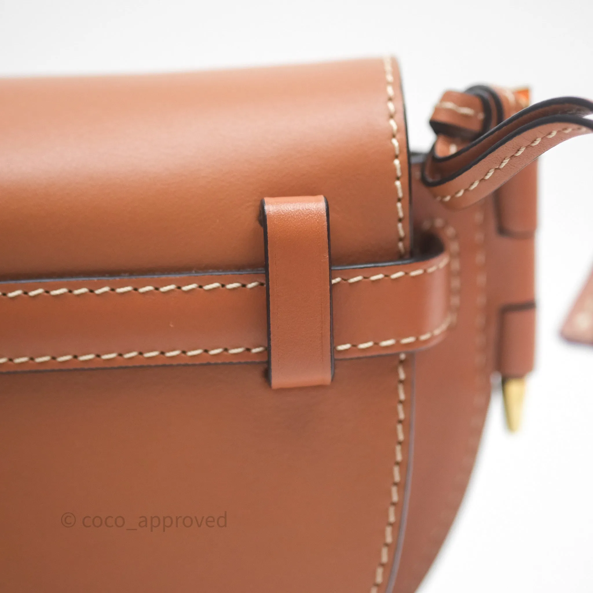 Loewe Mini Gate Belt Bag in Soft Calfskin Brown