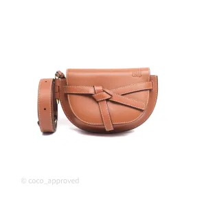 Loewe Mini Gate Belt Bag in Soft Calfskin Brown