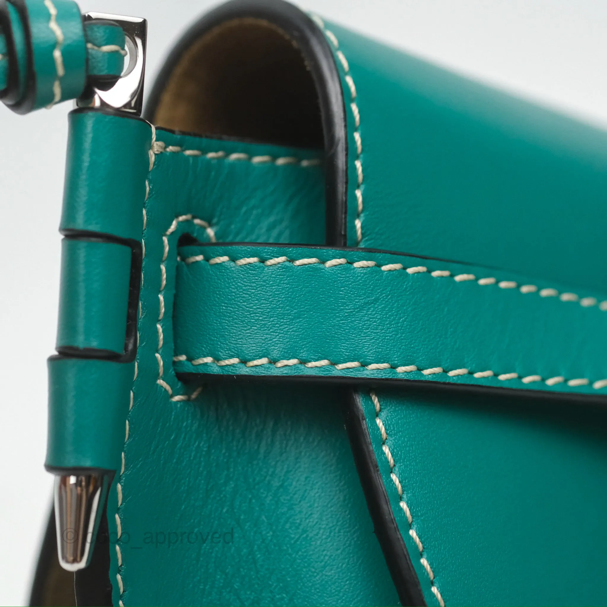 Loewe Mini Gate Belt Bag in Soft Calfskin Green