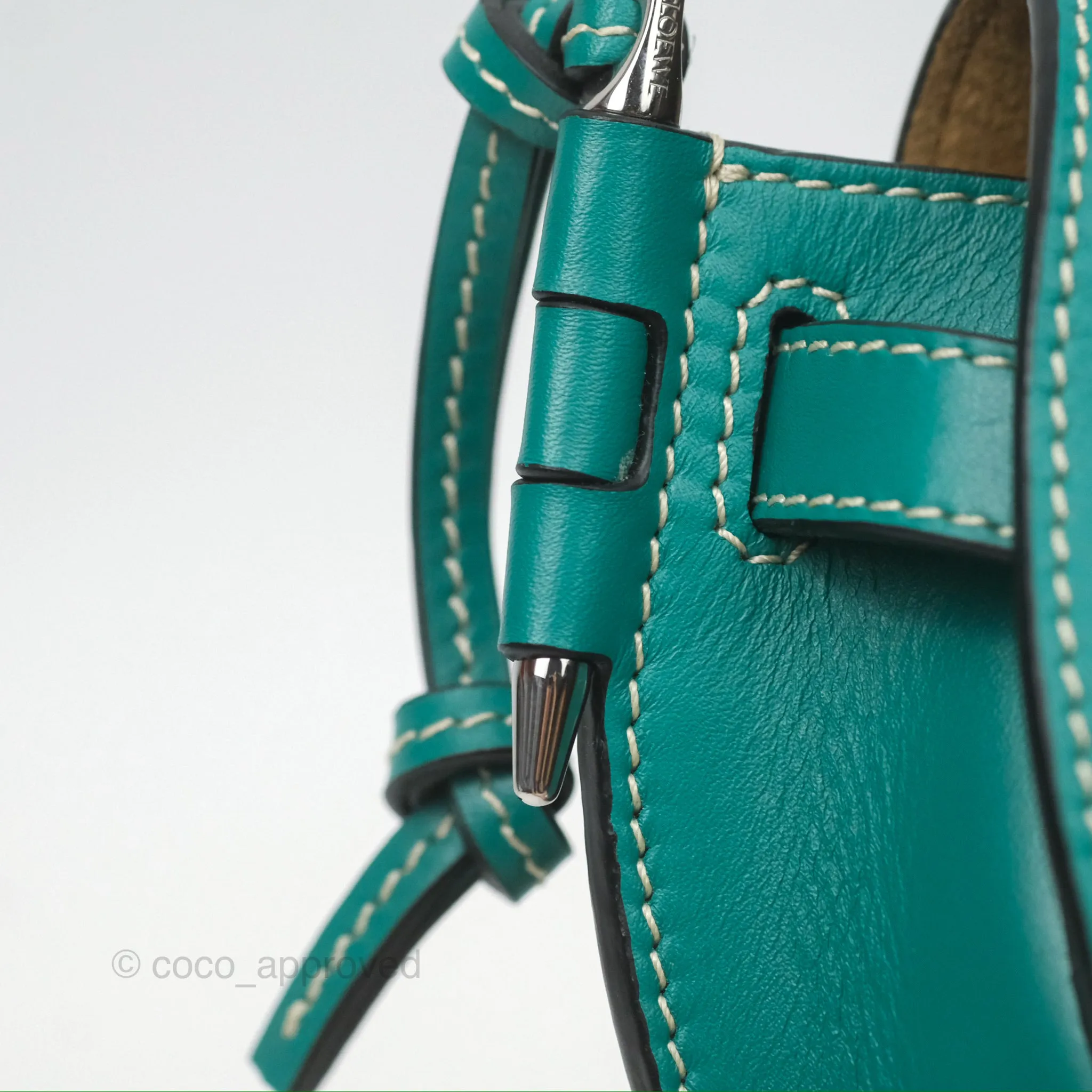 Loewe Mini Gate Belt Bag in Soft Calfskin Green