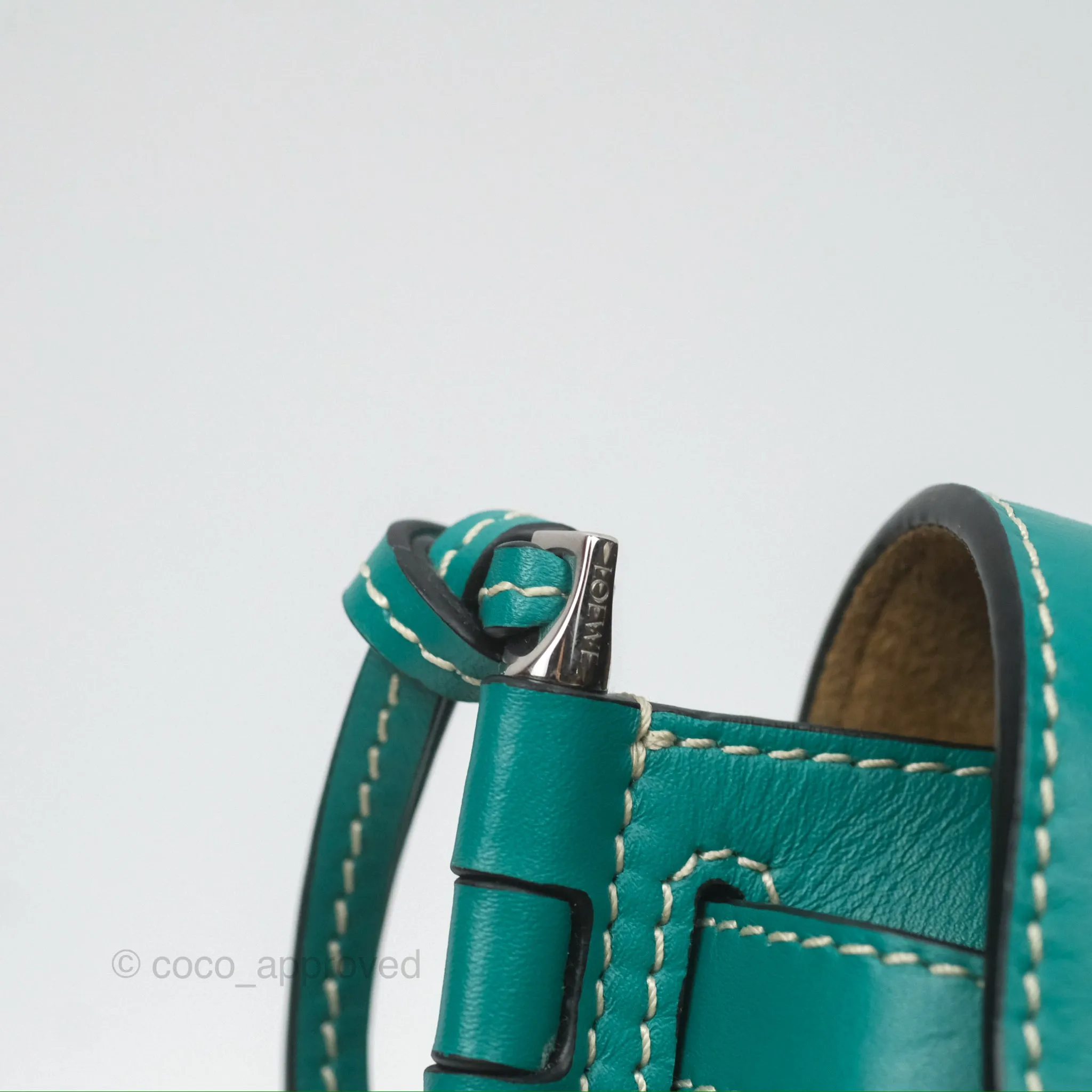 Loewe Mini Gate Belt Bag in Soft Calfskin Green