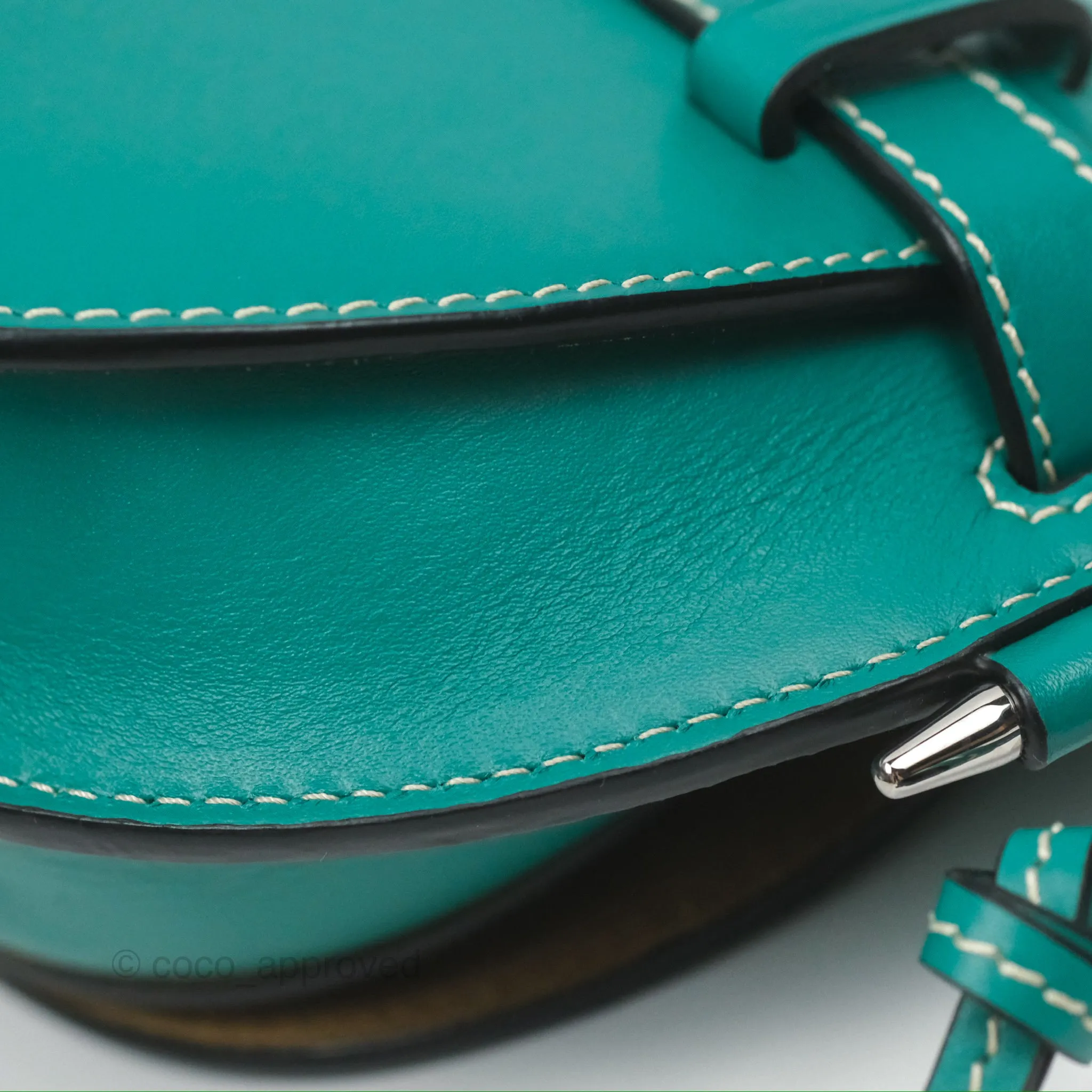 Loewe Mini Gate Belt Bag in Soft Calfskin Green