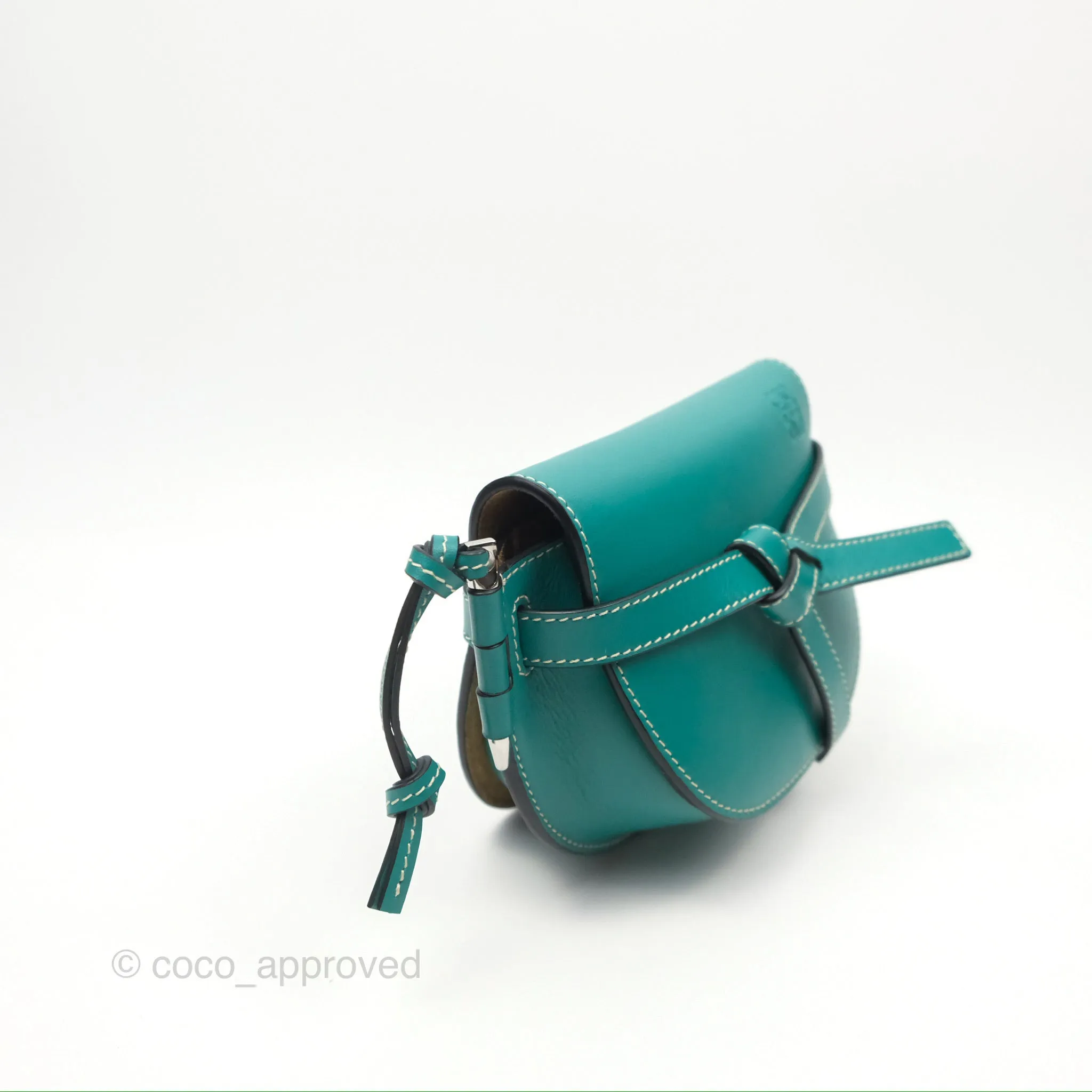 Loewe Mini Gate Belt Bag in Soft Calfskin Green