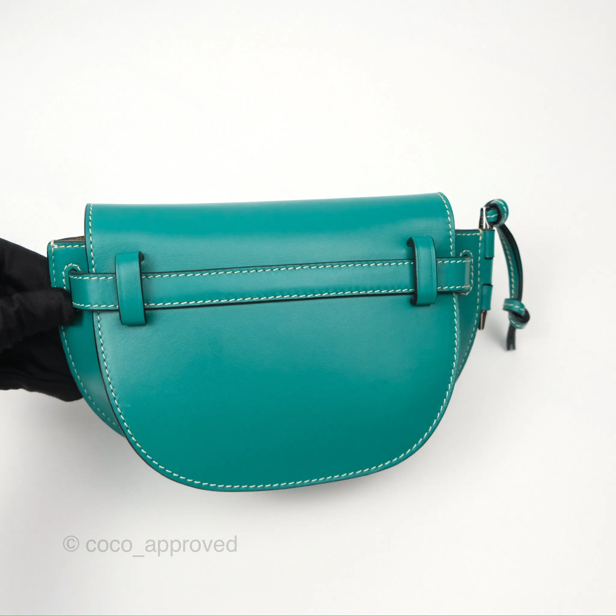 Loewe Mini Gate Belt Bag in Soft Calfskin Green