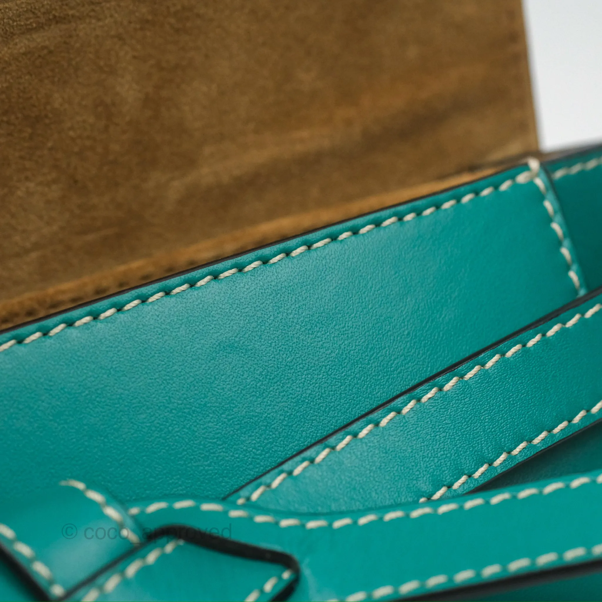 Loewe Mini Gate Belt Bag in Soft Calfskin Green