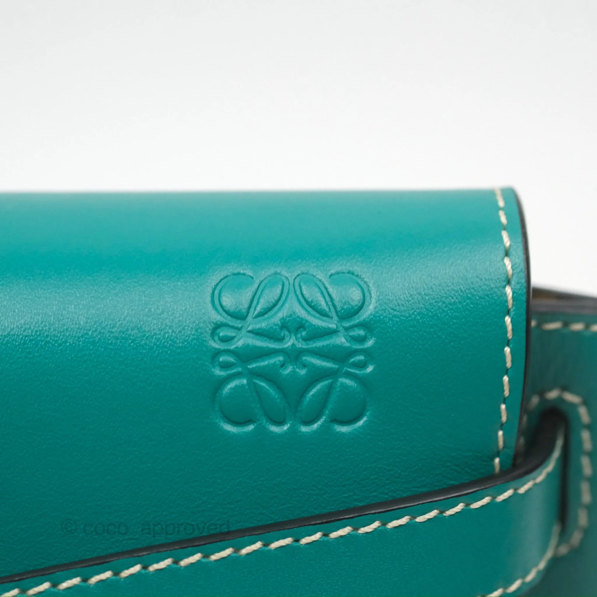 Loewe Mini Gate Belt Bag in Soft Calfskin Green