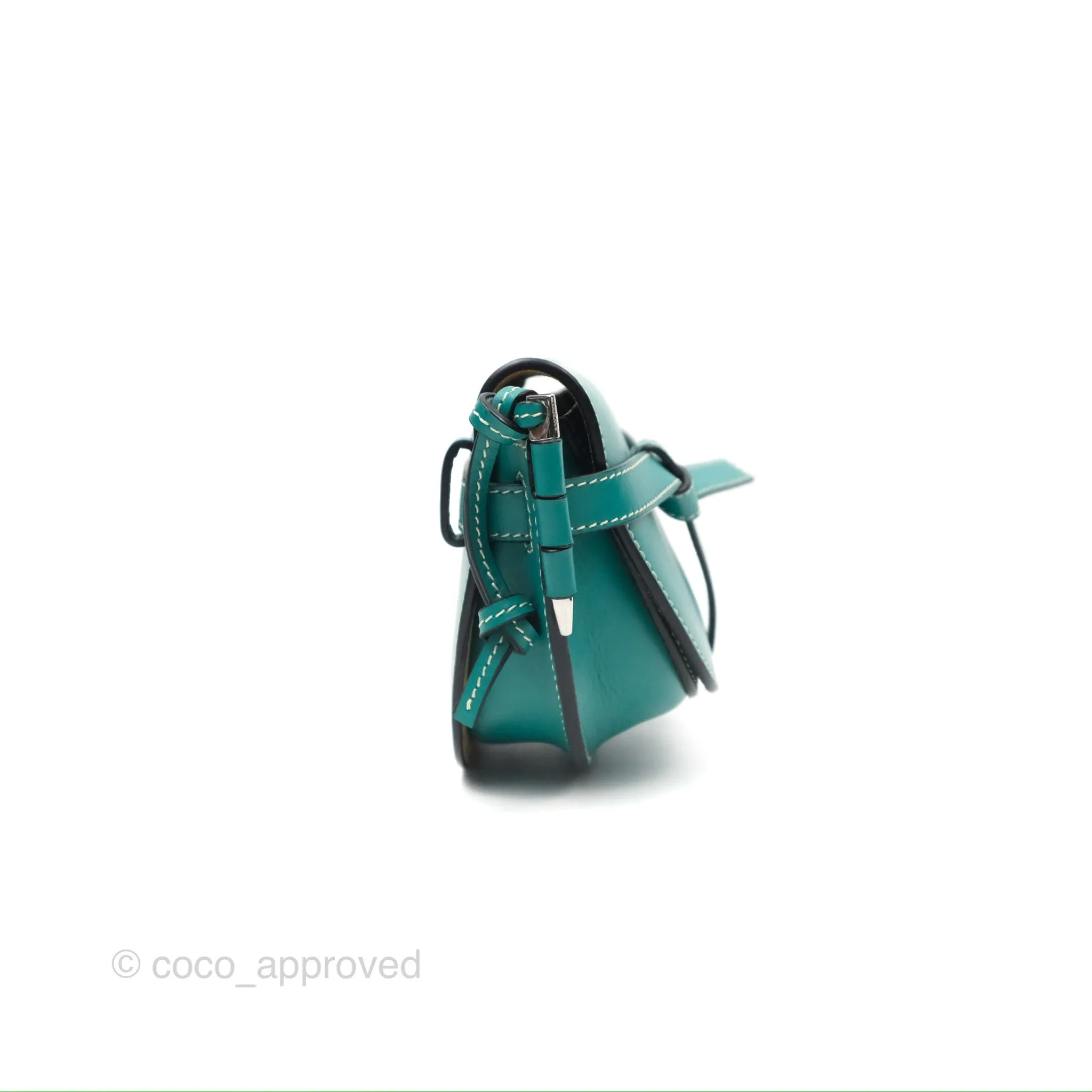 Loewe Mini Gate Belt Bag in Soft Calfskin Green