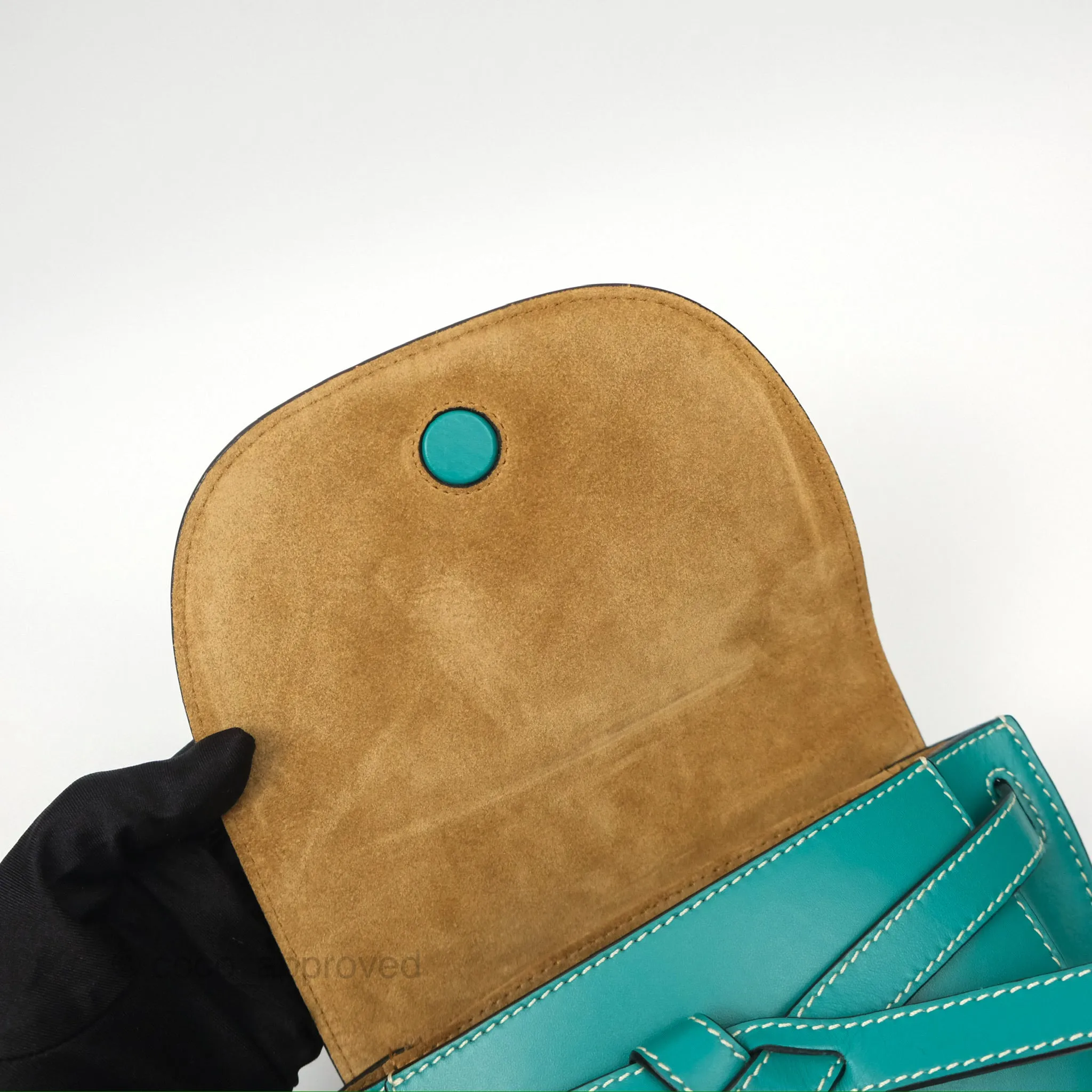 Loewe Mini Gate Belt Bag in Soft Calfskin Green