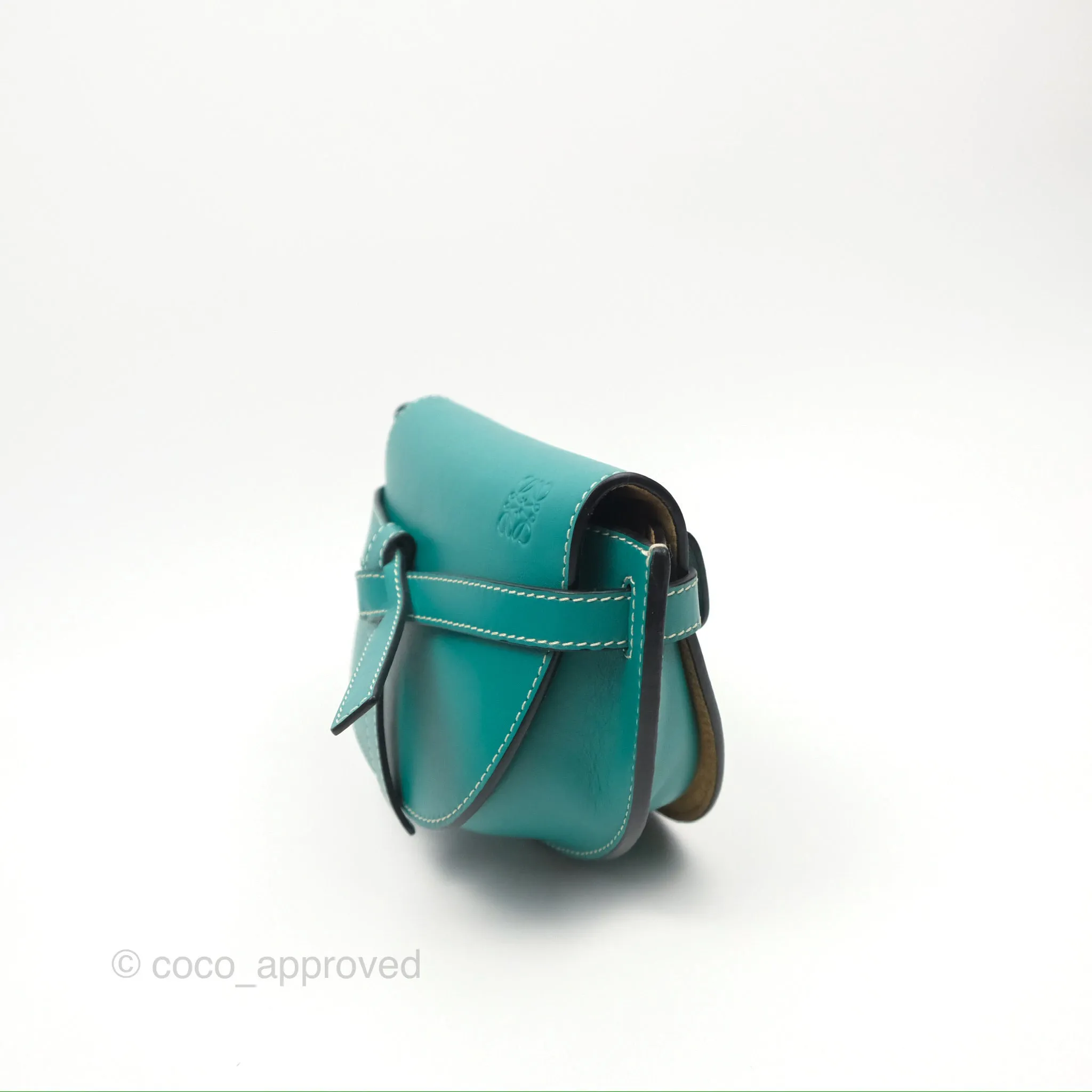 Loewe Mini Gate Belt Bag in Soft Calfskin Green