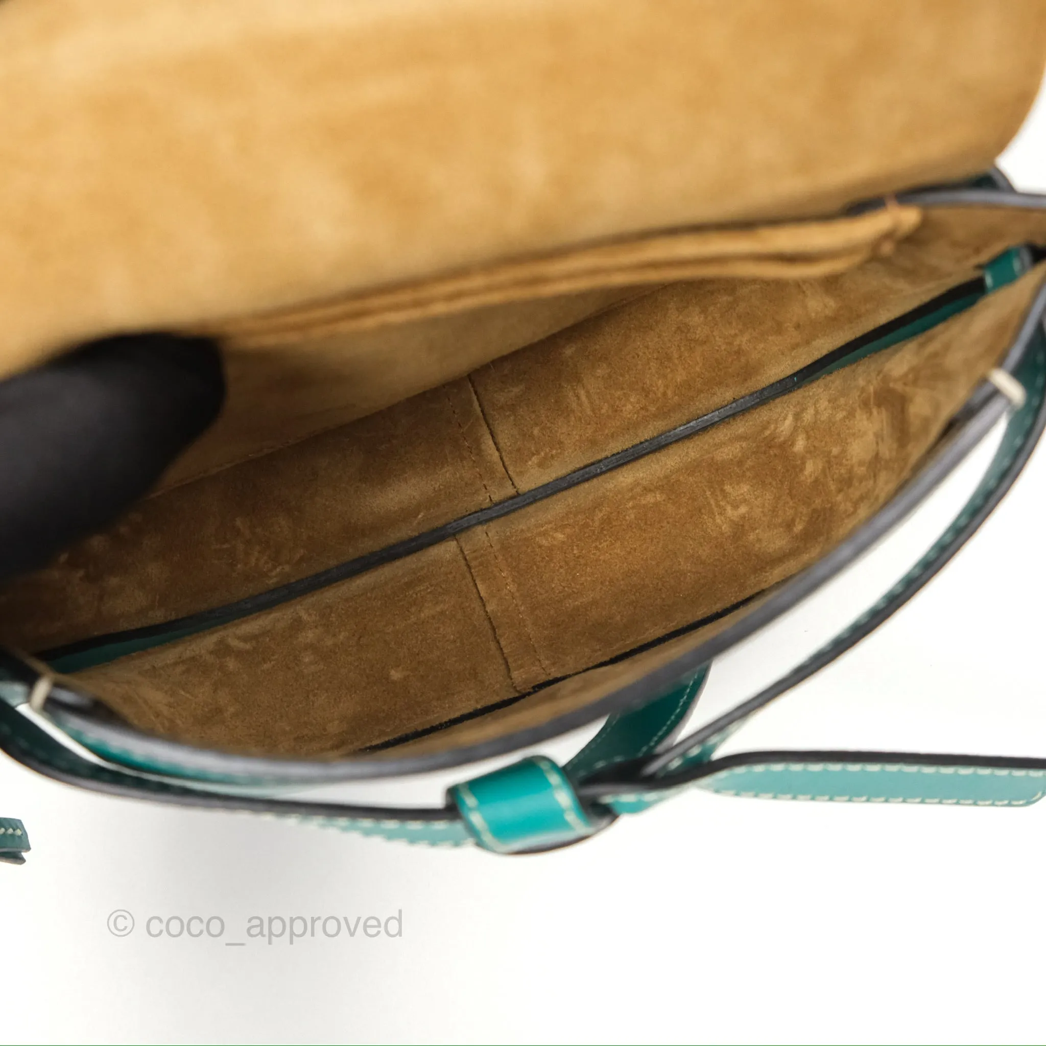 Loewe Mini Gate Belt Bag in Soft Calfskin Green