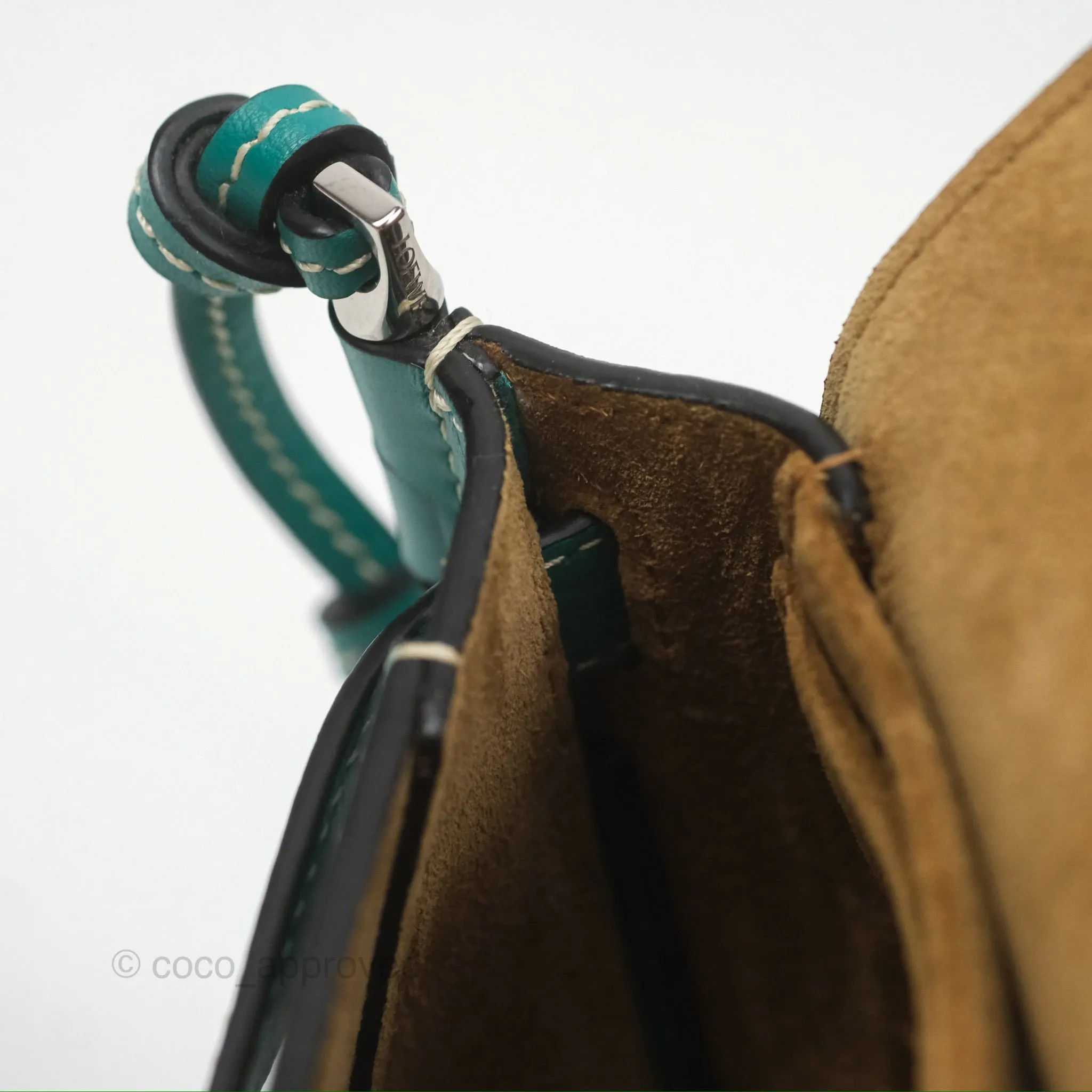 Loewe Mini Gate Belt Bag in Soft Calfskin Green
