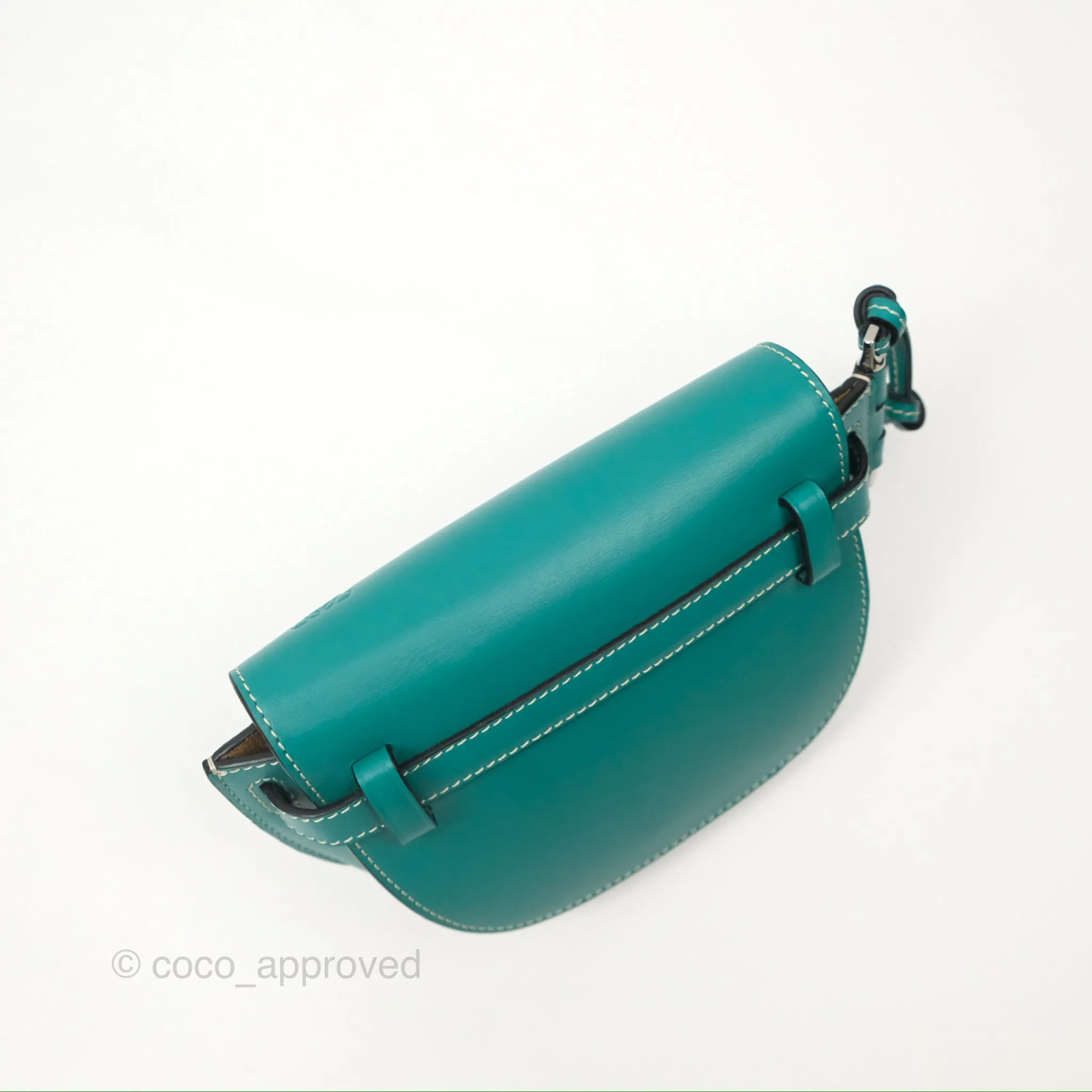 Loewe Mini Gate Belt Bag in Soft Calfskin Green