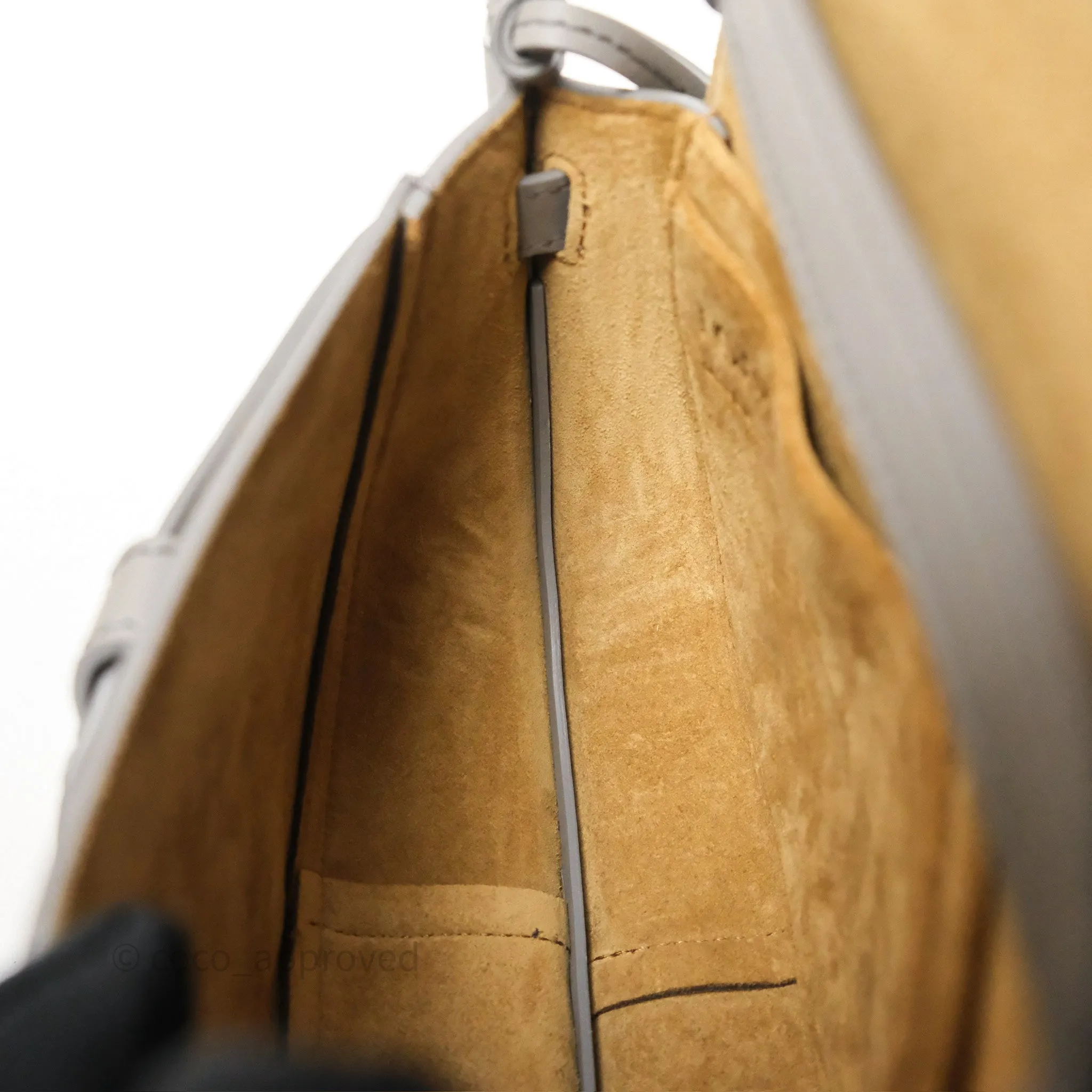 Loewe Mini Gate Dual Bag Grey Soft Calfskin Jacquard Strap