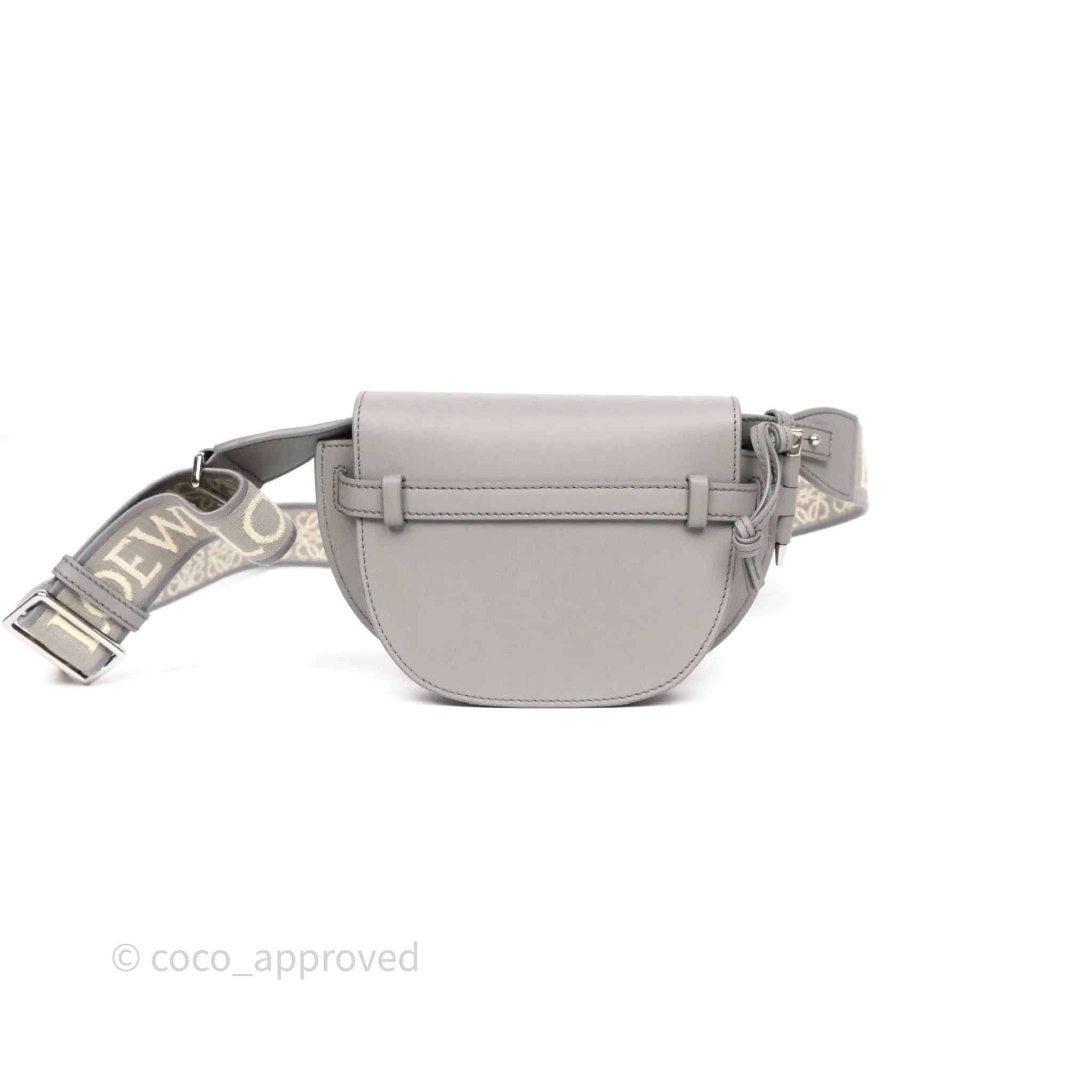 Loewe Mini Gate Dual Bag Grey Soft Calfskin Jacquard Strap