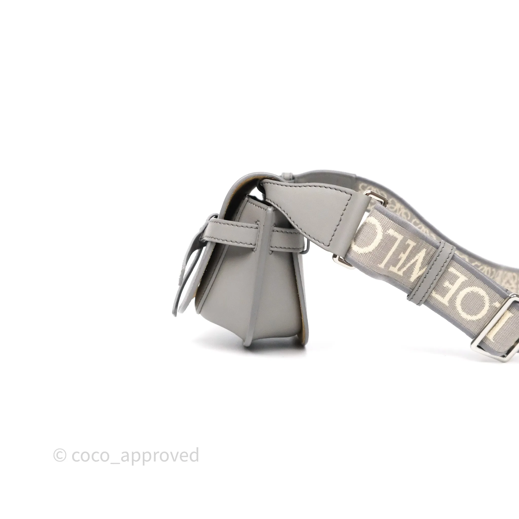 Loewe Mini Gate Dual Bag Grey Soft Calfskin Jacquard Strap
