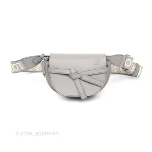 Loewe Mini Gate Dual Bag Grey Soft Calfskin Jacquard Strap
