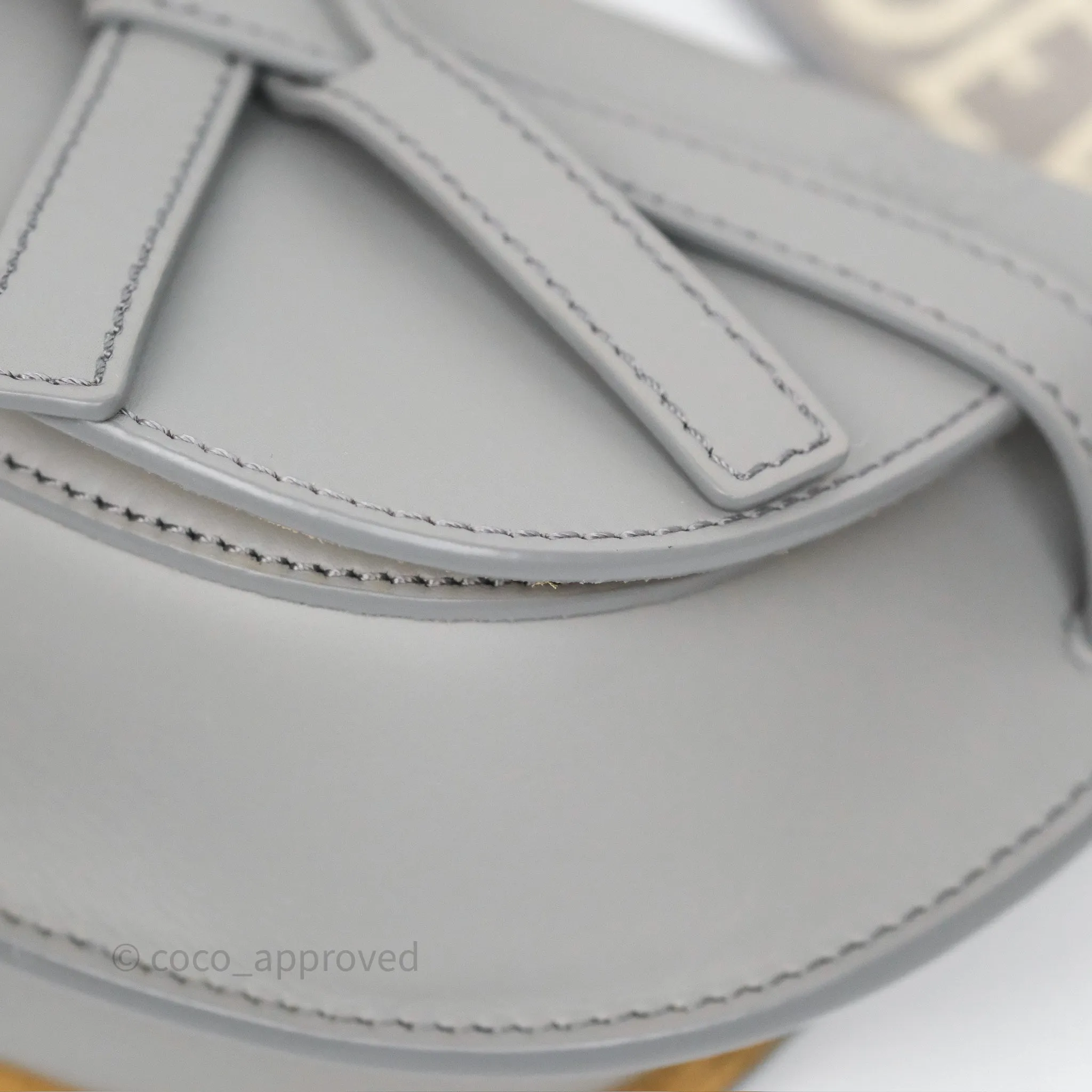Loewe Mini Gate Dual Bag Grey Soft Calfskin Jacquard Strap
