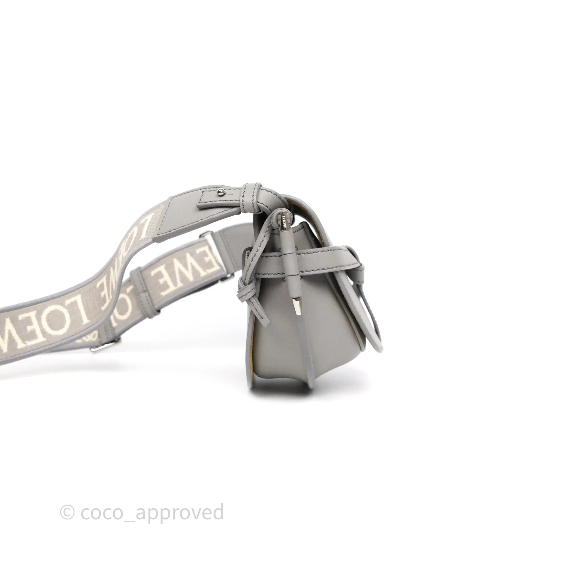 Loewe Mini Gate Dual Bag Grey Soft Calfskin Jacquard Strap