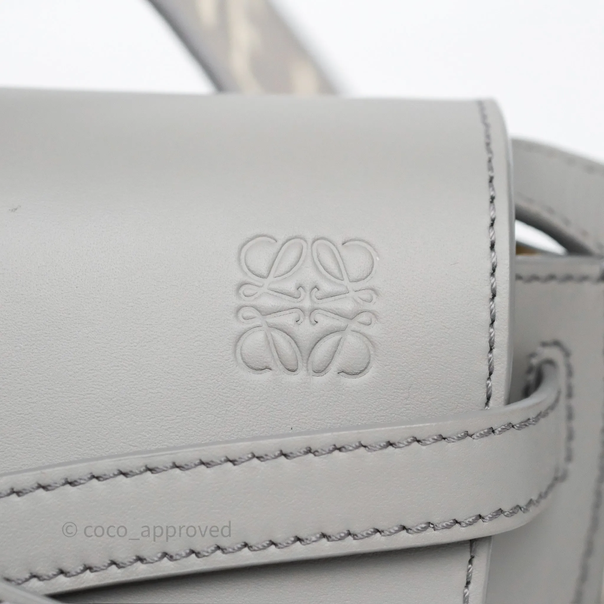 Loewe Mini Gate Dual Bag Grey Soft Calfskin Jacquard Strap