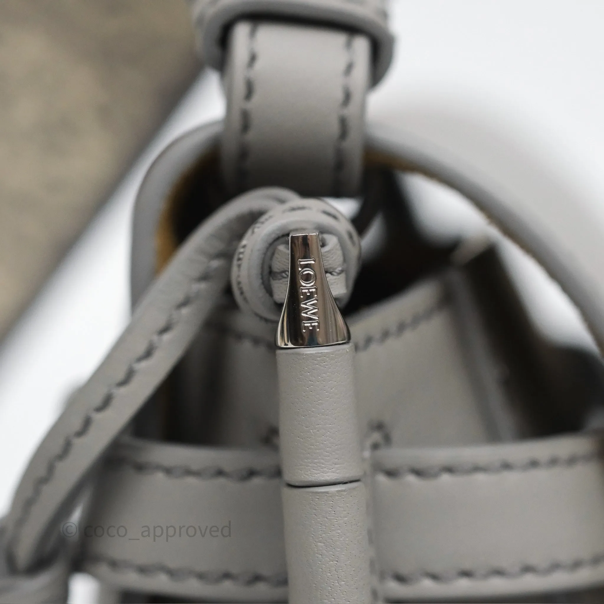 Loewe Mini Gate Dual Bag Grey Soft Calfskin Jacquard Strap