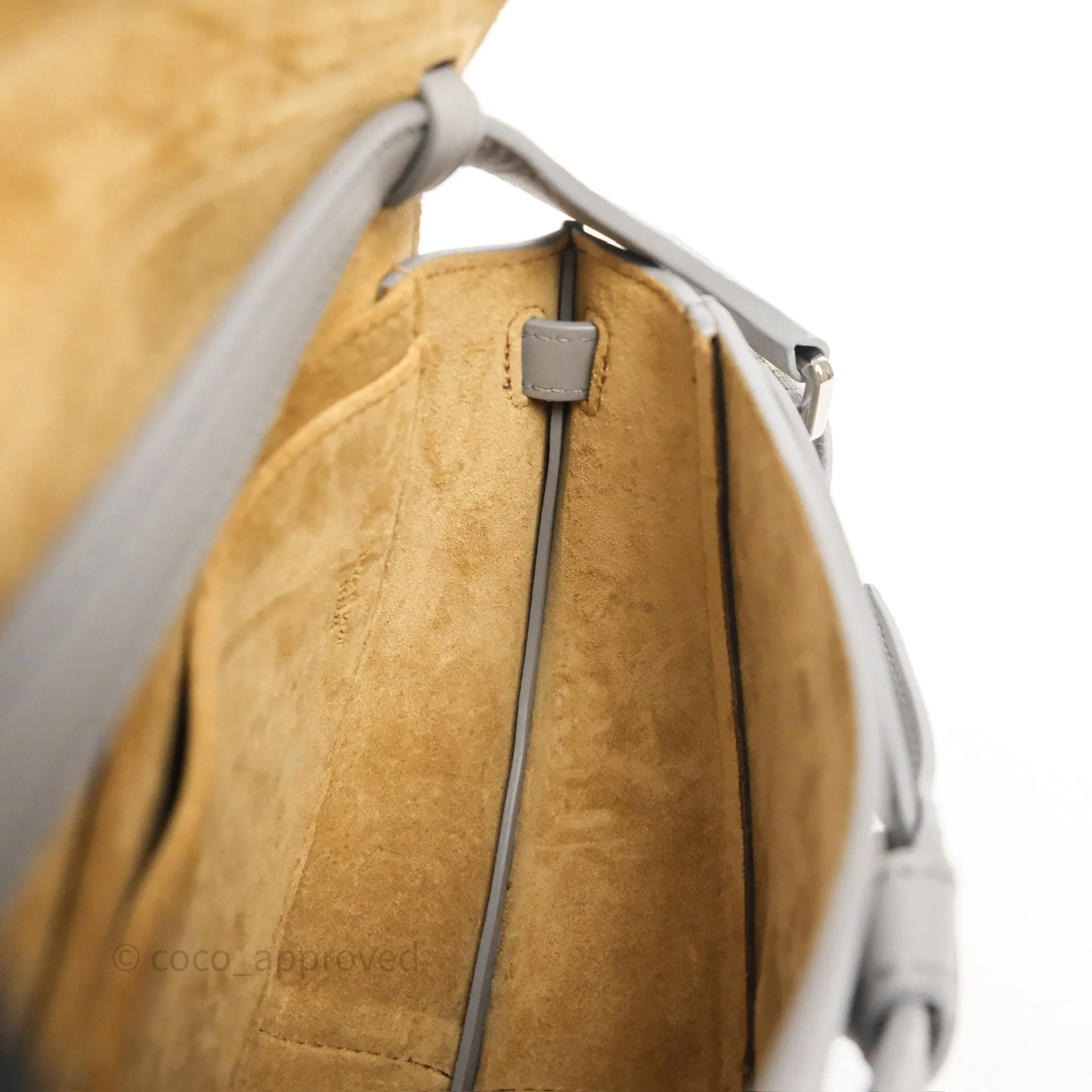 Loewe Mini Gate Dual Bag Grey Soft Calfskin Jacquard Strap