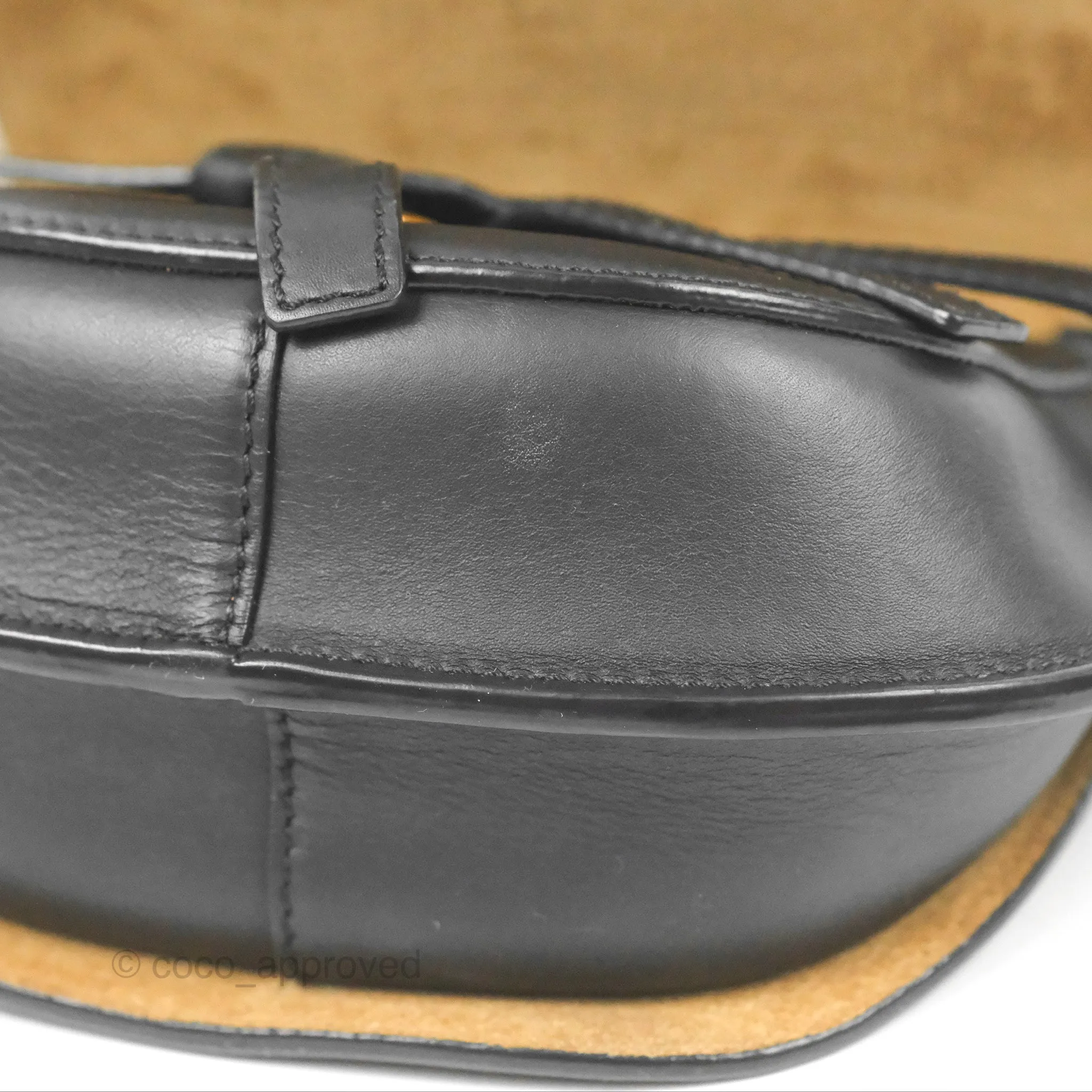 Loewe Mini Gate Dual Bag in Soft Calfskin & Jacquard Strap Black