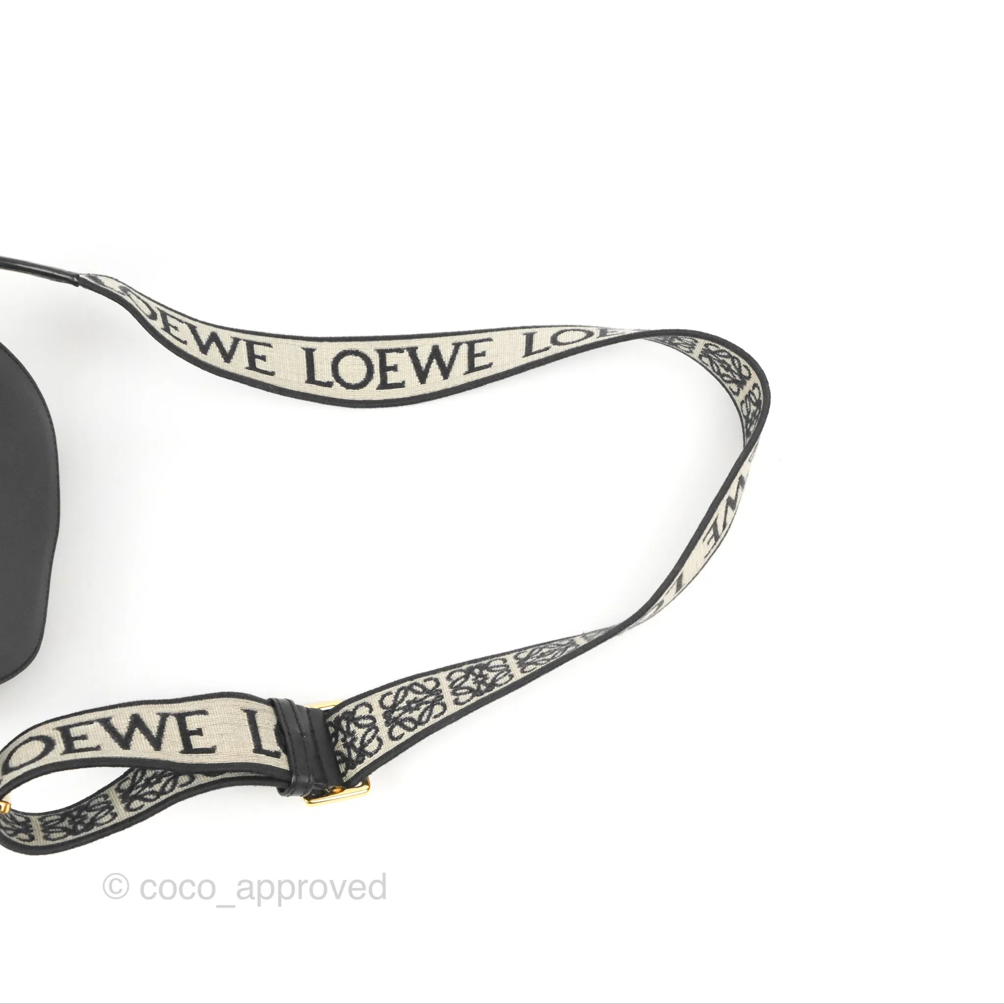Loewe Mini Gate Dual Bag in Soft Calfskin & Jacquard Strap Black