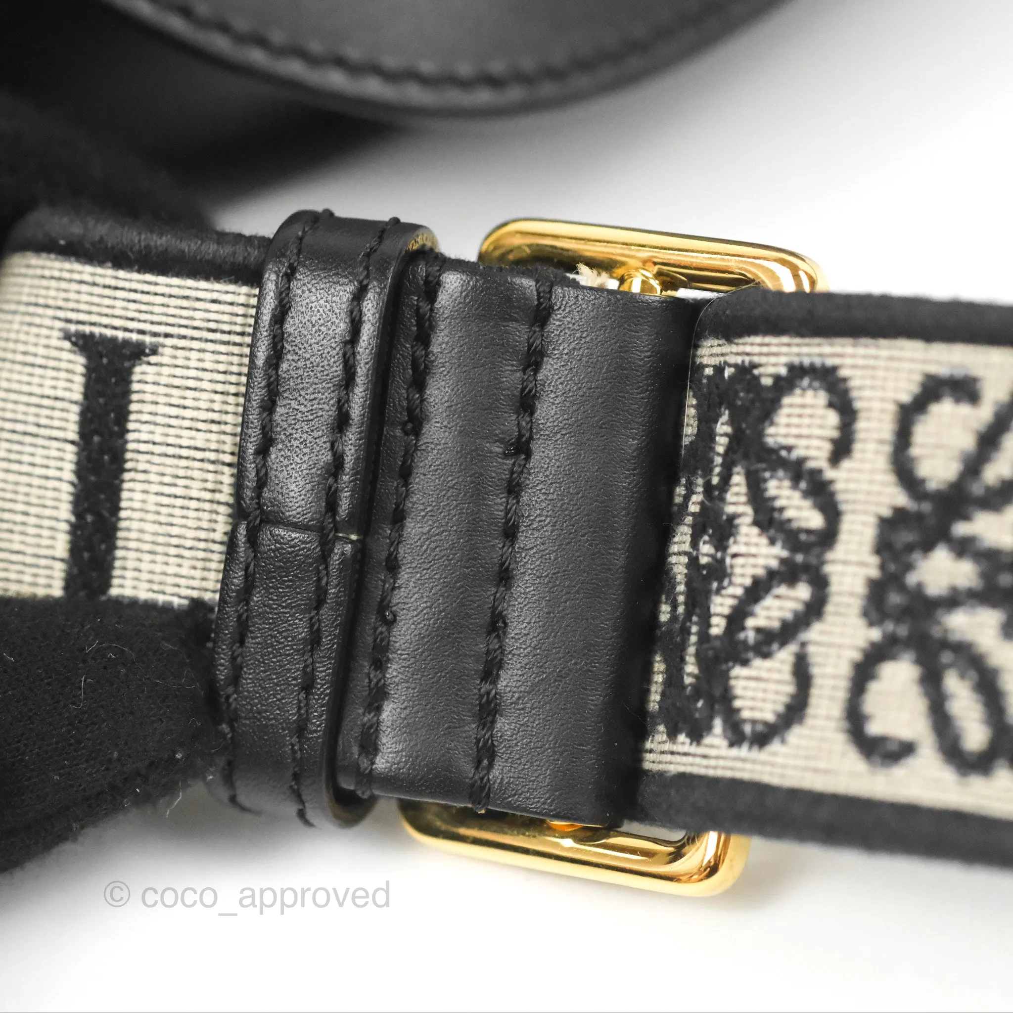 Loewe Mini Gate Dual Bag in Soft Calfskin & Jacquard Strap Black