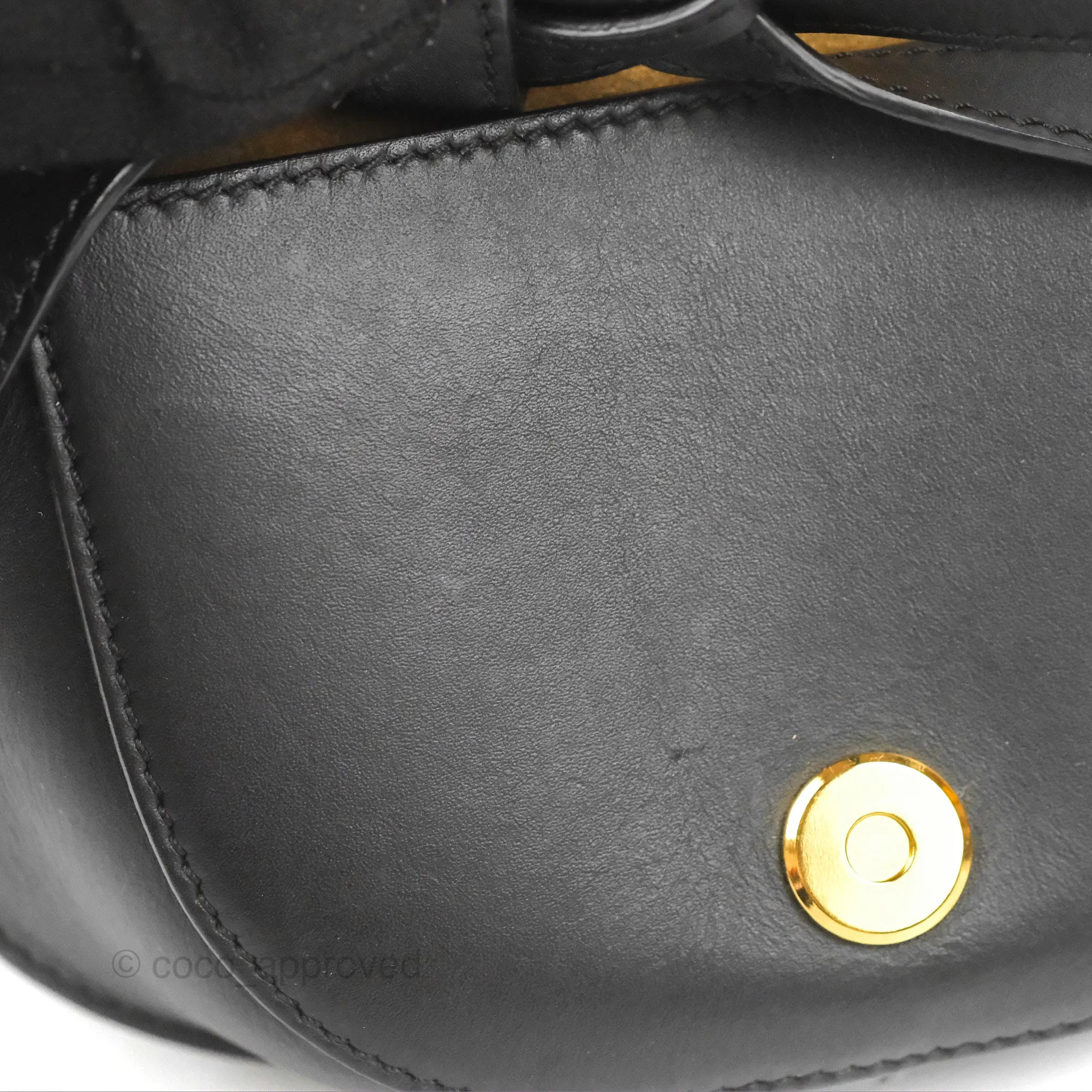 Loewe Mini Gate Dual Bag in Soft Calfskin & Jacquard Strap Black