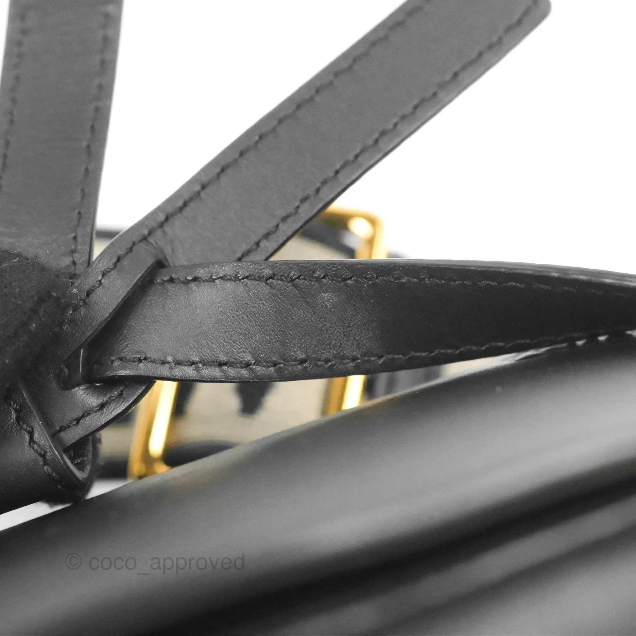 Loewe Mini Gate Dual Bag in Soft Calfskin & Jacquard Strap Black