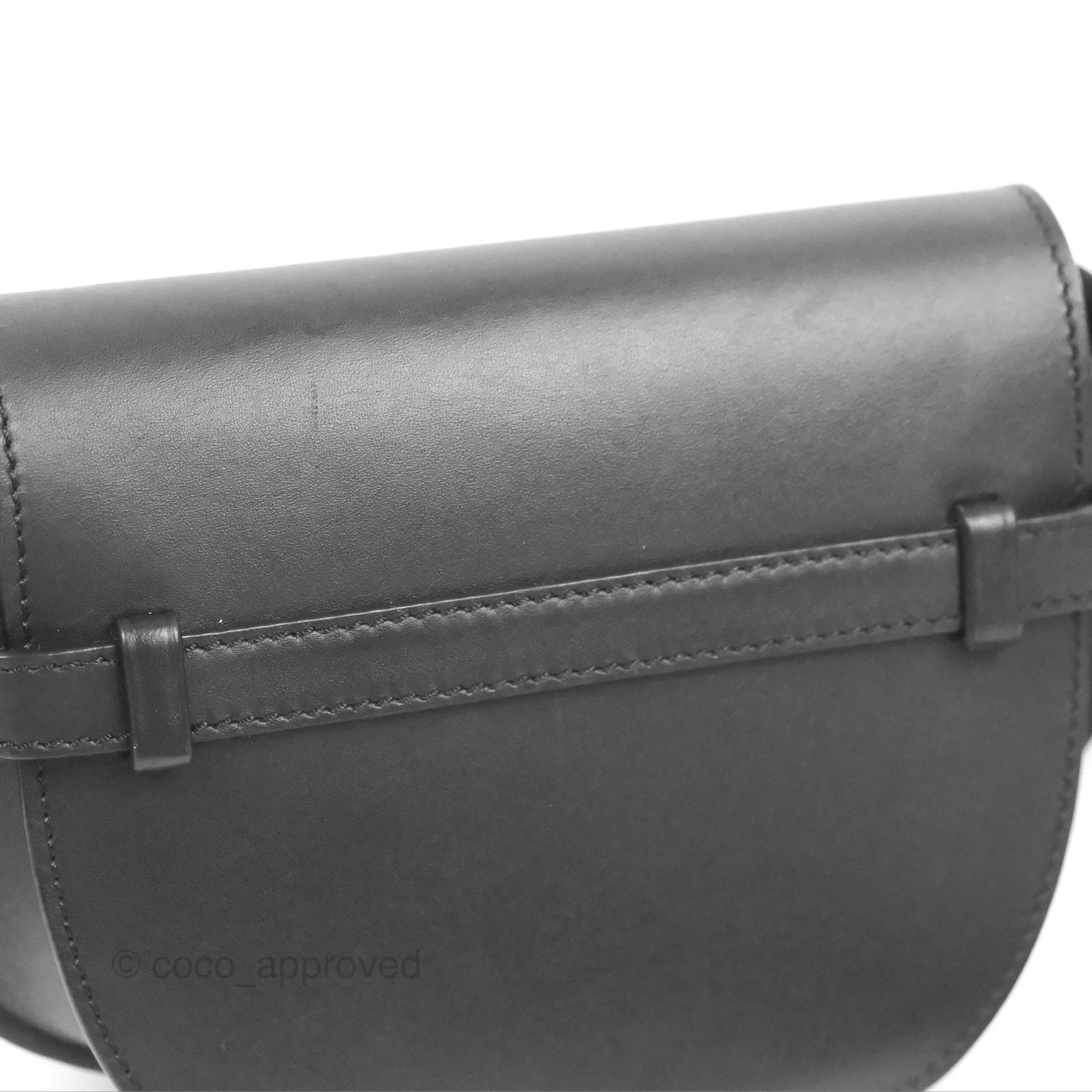 Loewe Mini Gate Dual Bag in Soft Calfskin & Jacquard Strap Black