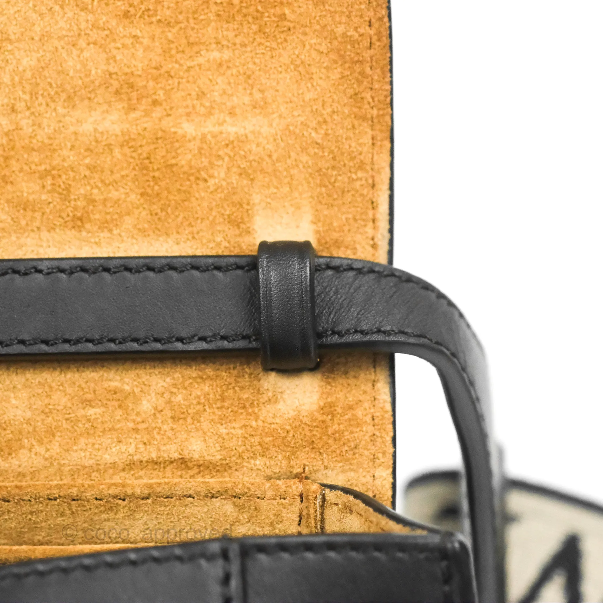Loewe Mini Gate Dual Bag in Soft Calfskin & Jacquard Strap Black