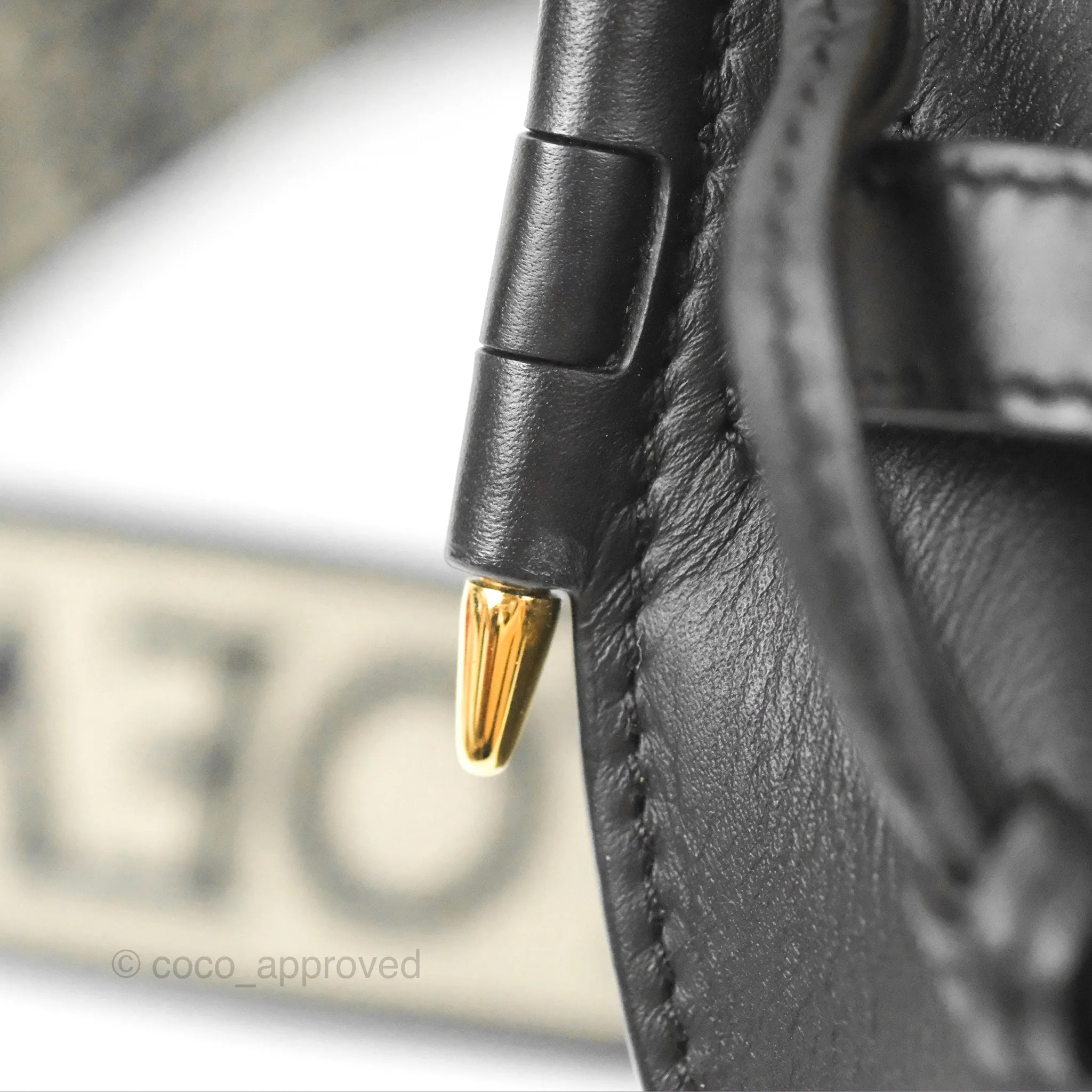 Loewe Mini Gate Dual Bag in Soft Calfskin & Jacquard Strap Black